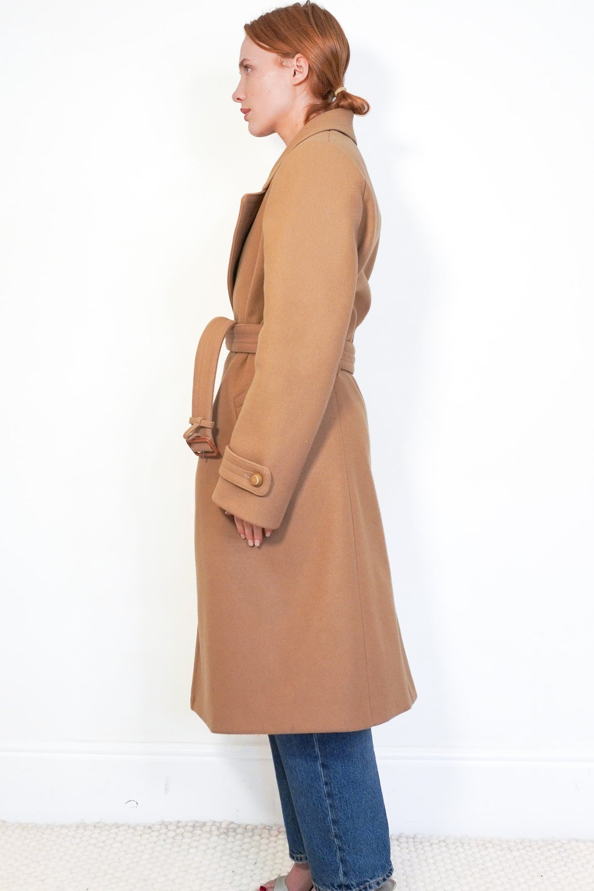 Joseph Khort Compact Wool Beige Long Coat (RRP £1500) | Authentic Preloved - Reloved Again