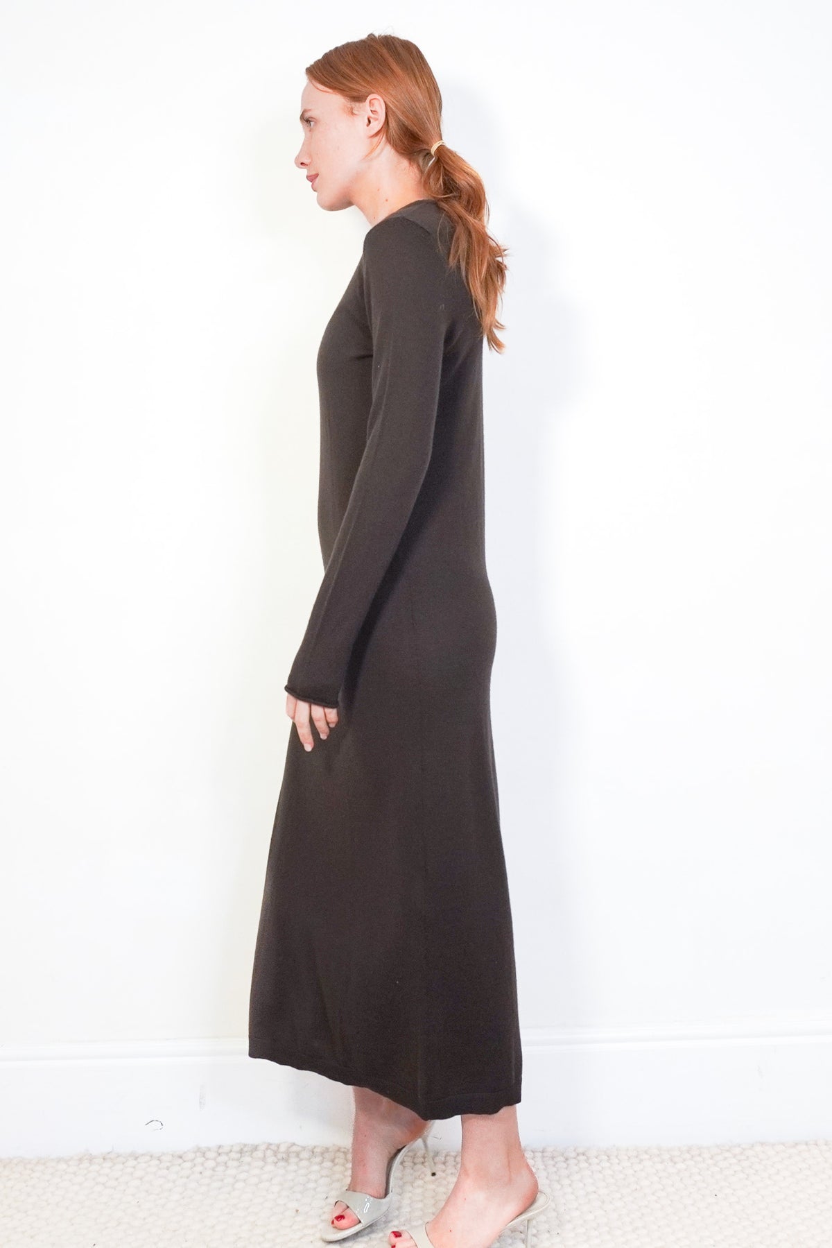 Side Image: Lisa Yang Brown Cashmere Knit Dress