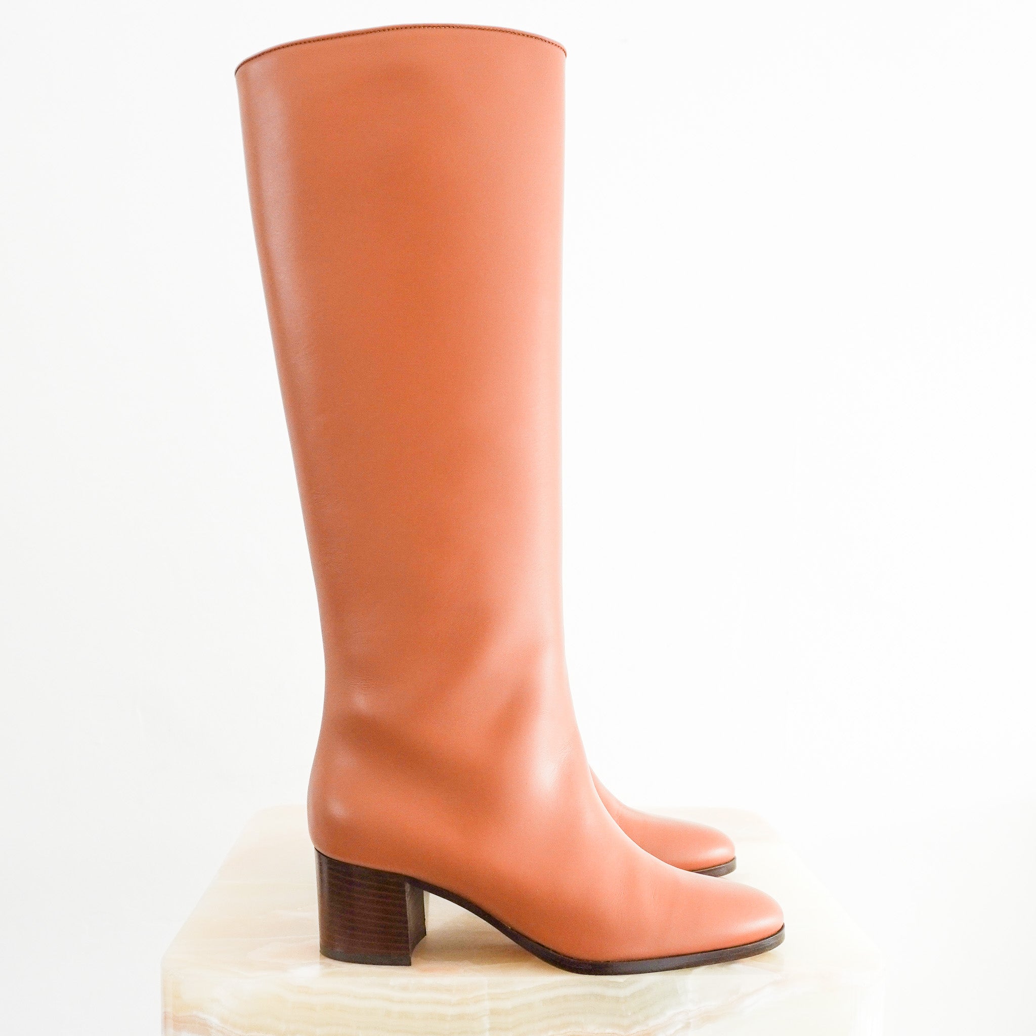 Loro Piana Knee High Tan Boots RRP £2000 | Authentic Preloved - Reloved Again