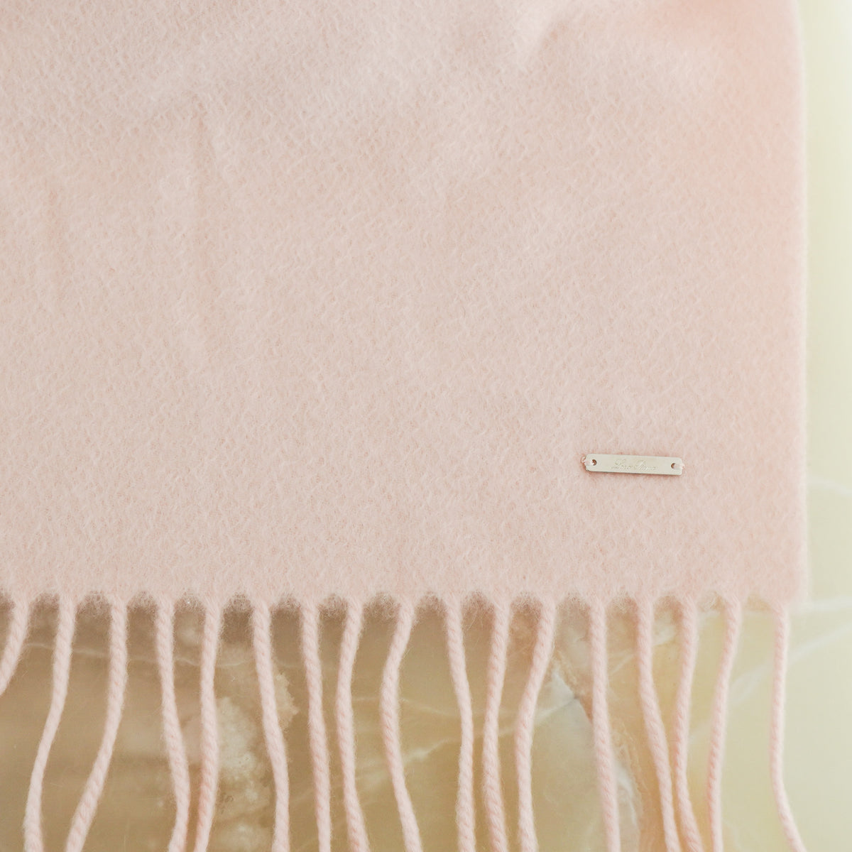 Side Image: Loro Piana Pink Cashmere Scarf 