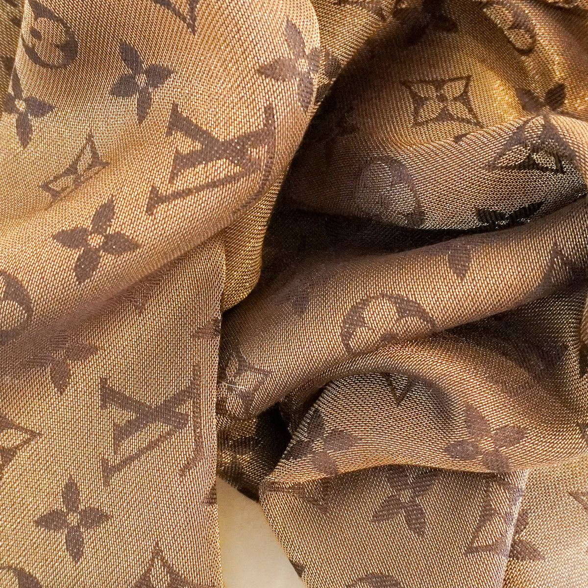 Side Image: Louis Vuitton Monogram Shine Shawl in Brown