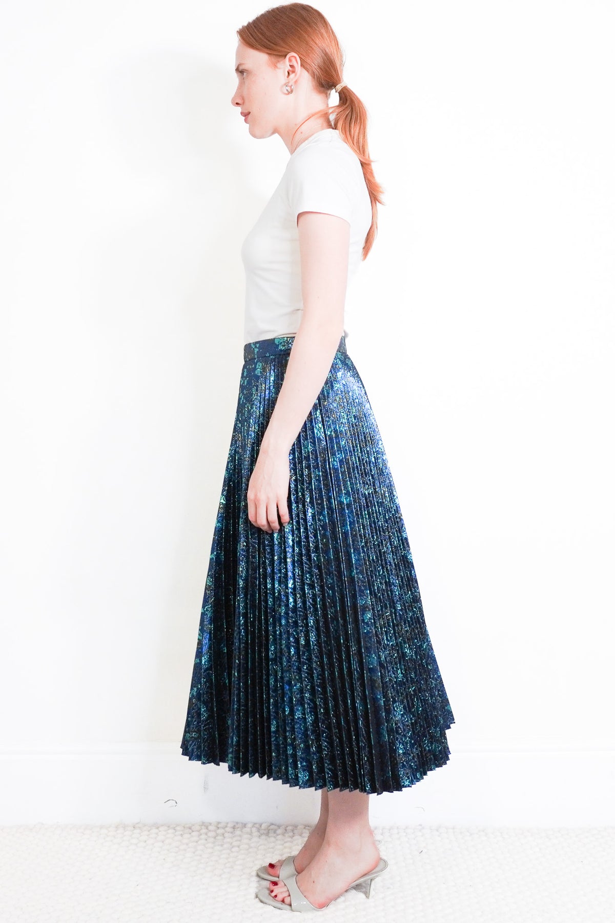Prada Floral Pleated Midi Skirt | Authentic Preloved - Reloved Again