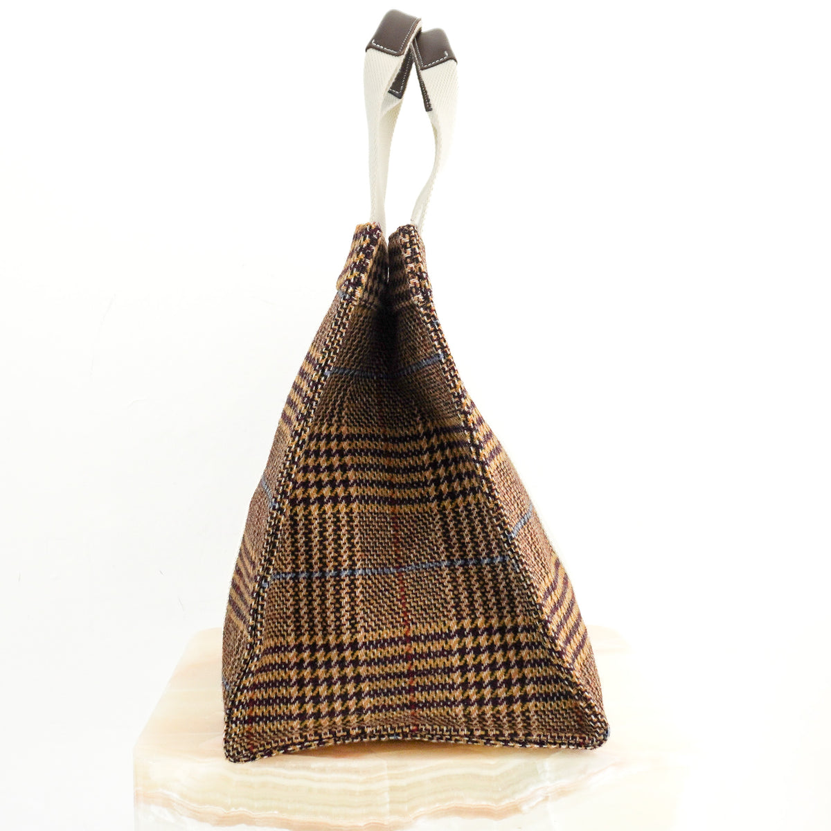 Side Image: Rue de Verneuil Checked Wool Tote Bag 