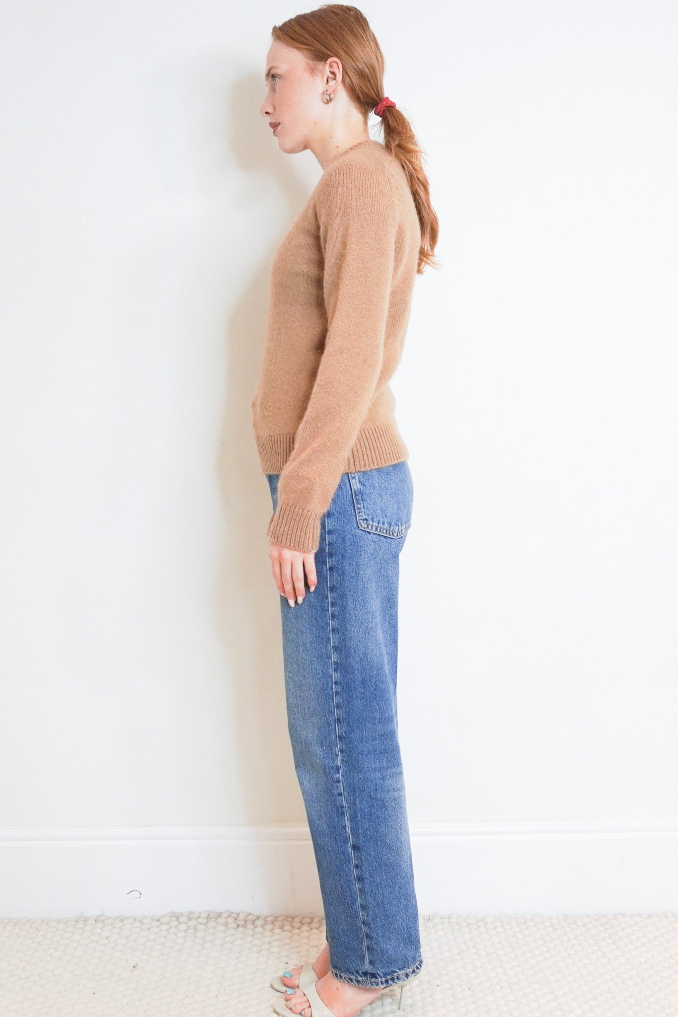 Side Image: Saint Laurent Brown Camel Hair Sweater