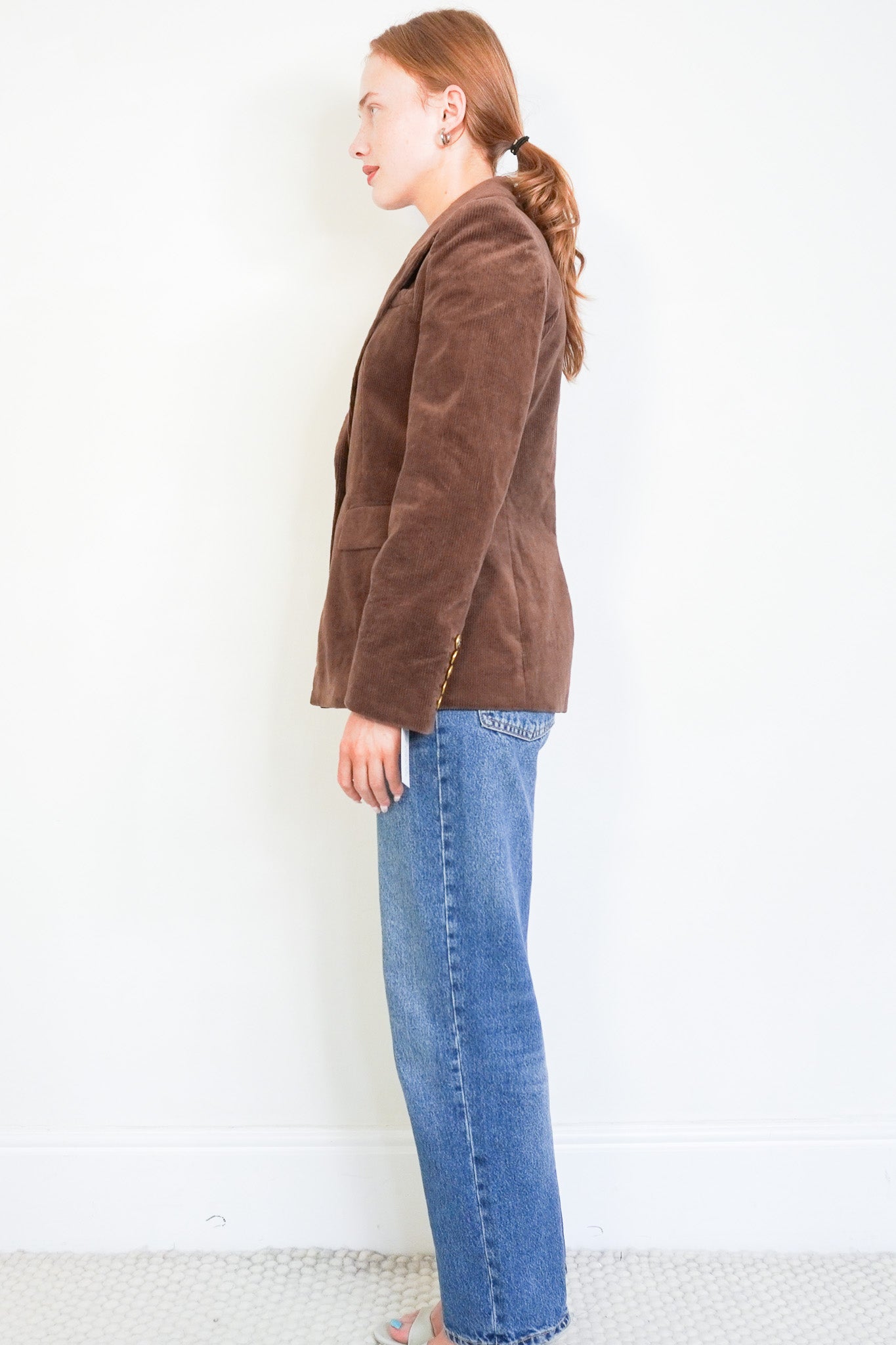 Side Image: Veronica Beard Brown Corduroy Blazer