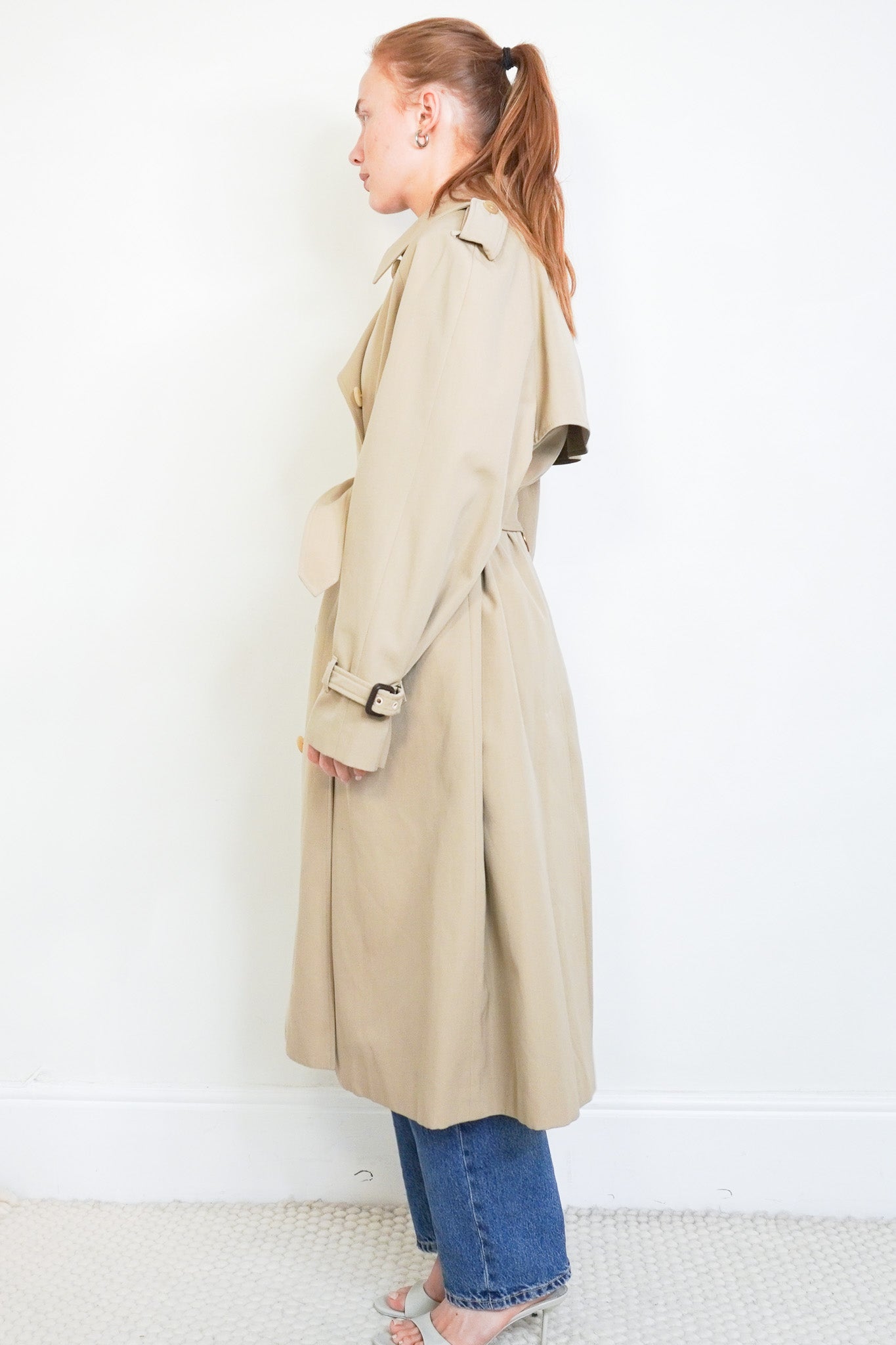 Celine Double Breasted Paris Trench in Beige RRP £1470 | Authentic Preloved - Reloved Again