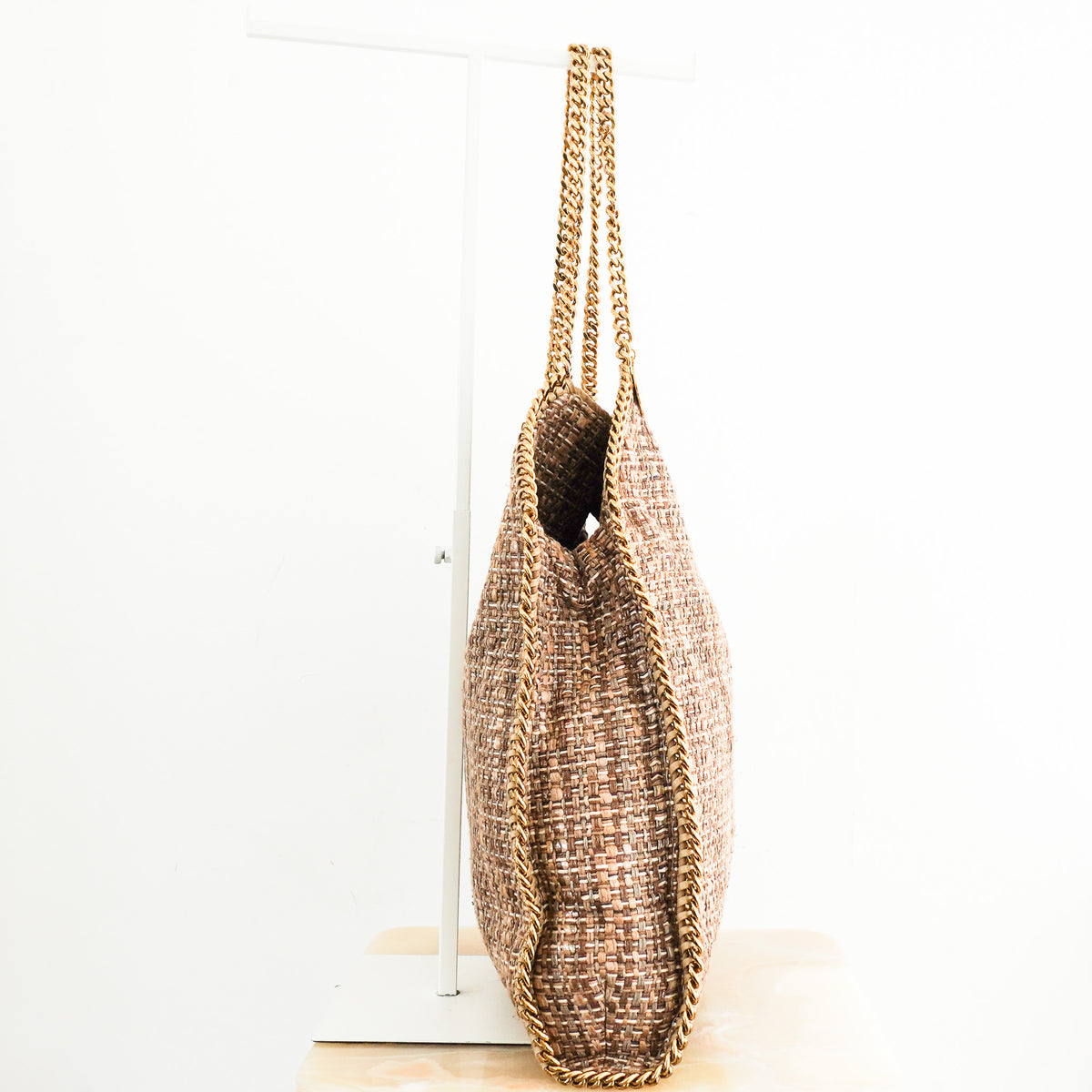 Side: Stella McCartney Oversized Falabella Tweed Bag