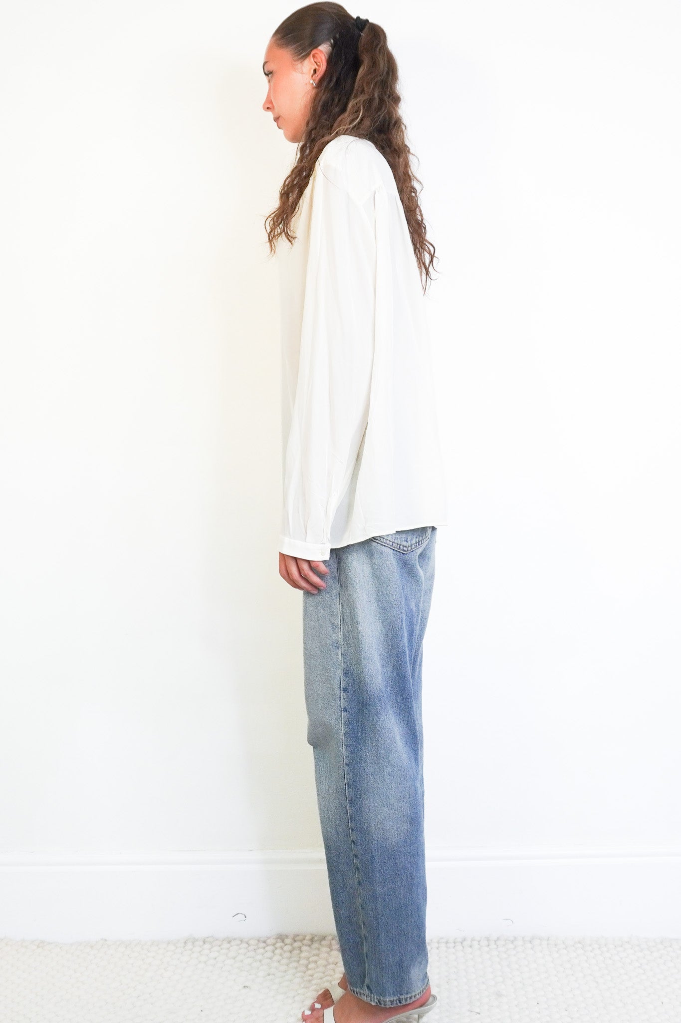 Side image JOSEPH Ivory V-Neck Fluid Blouse