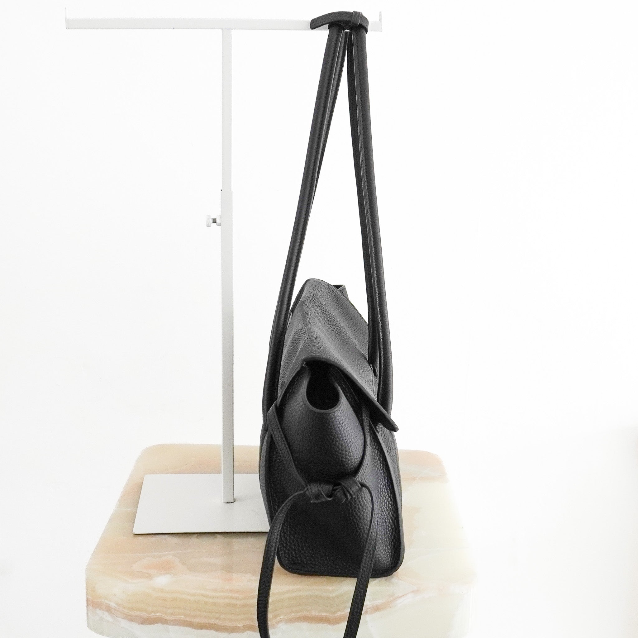 Side image Mulberry Small Soft Bayswater Bag in Black Heavy Grain Leather 
