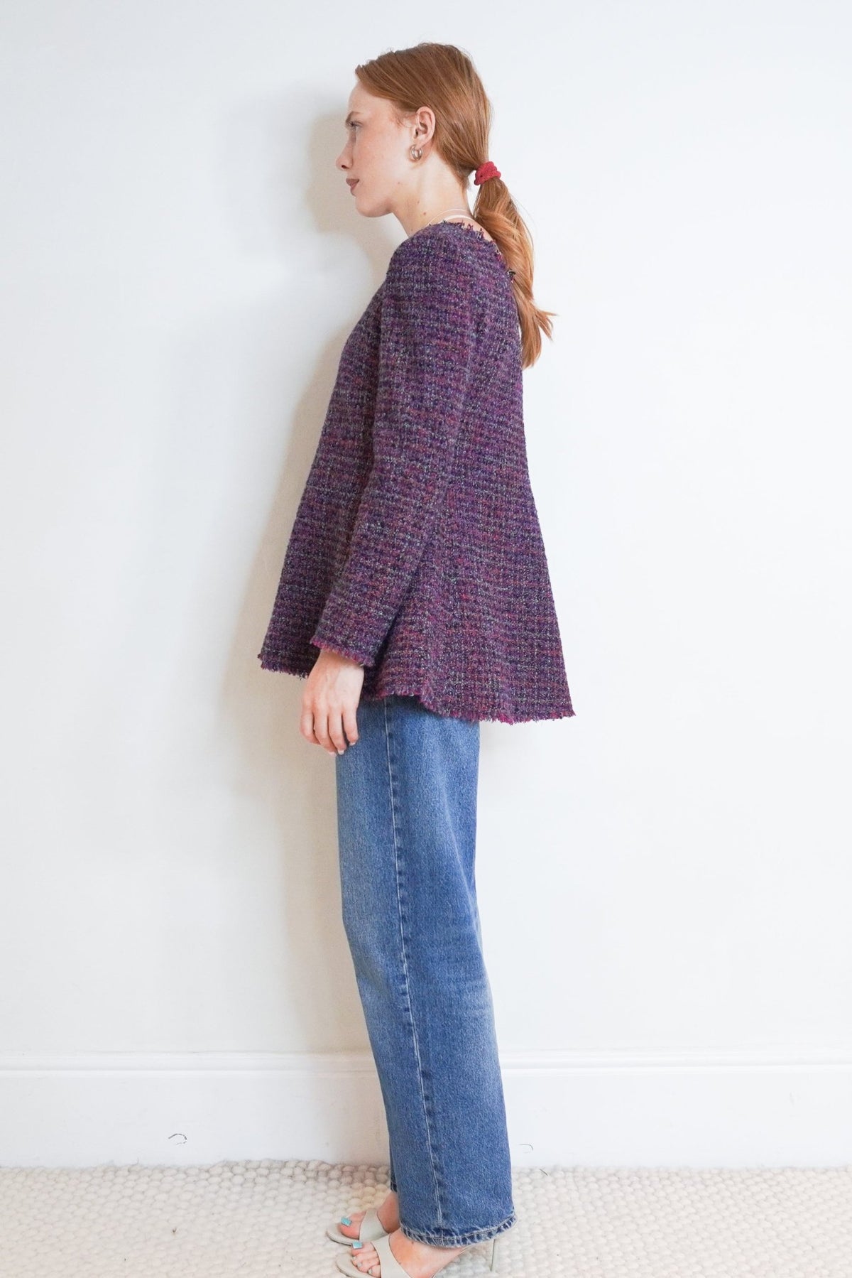 Chanel Purple Tweed peplum top Zip Back RRP £2000 | Authentic Preloved - Reloved Again