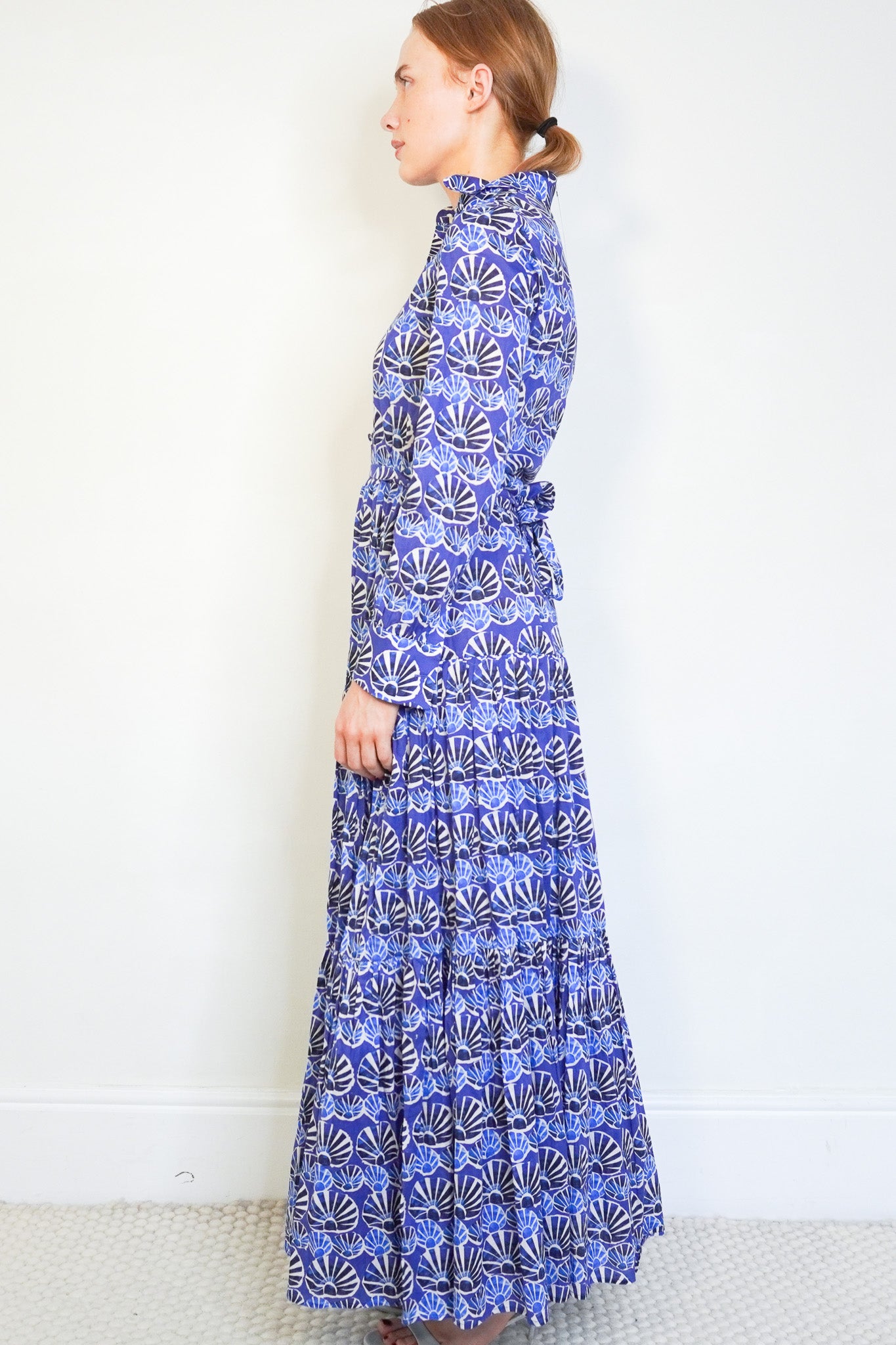 Side image of the La Double J Blue Pattern Shirt Dress