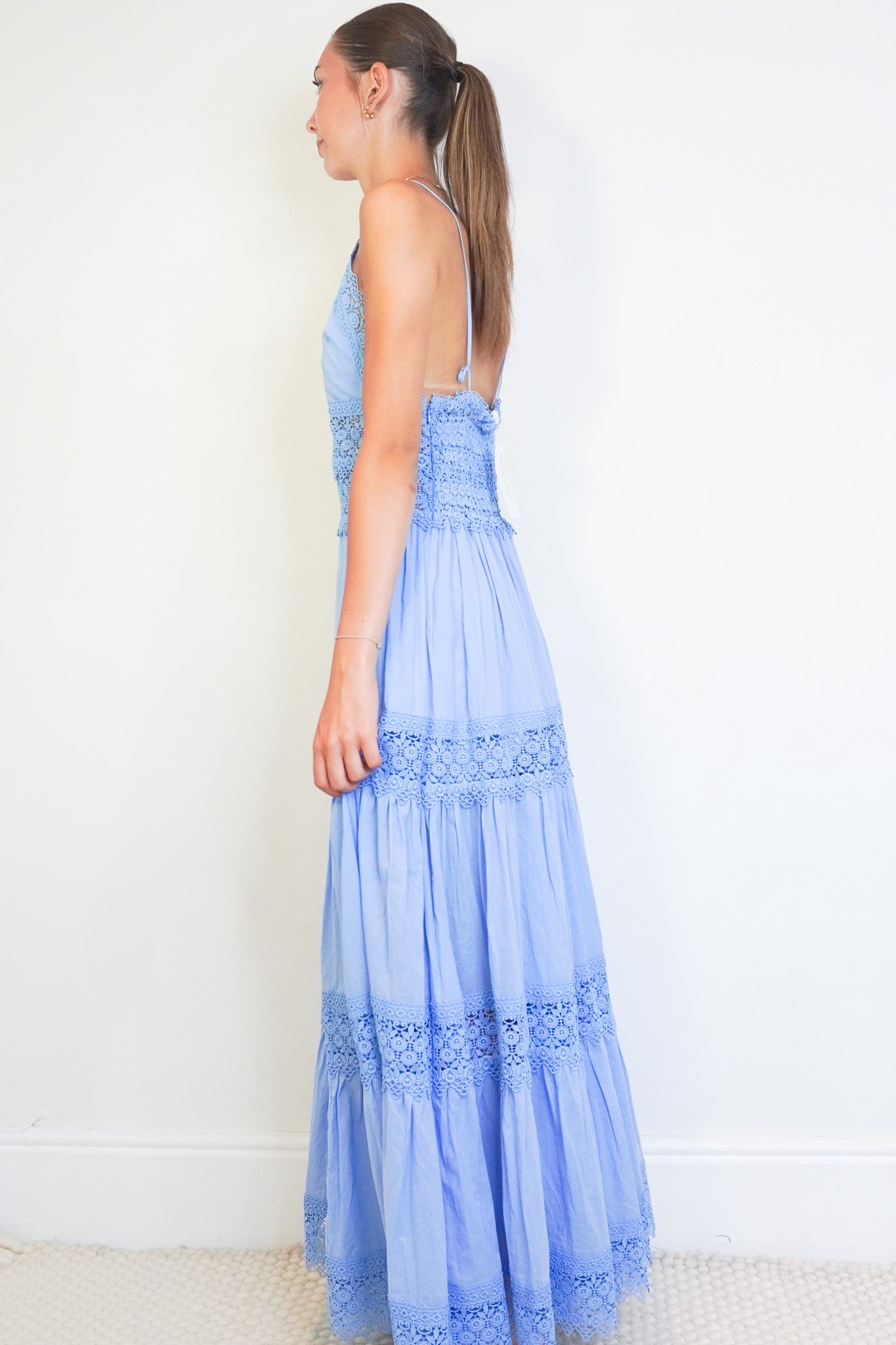 NEW Charo Ruiz Ibiza Cindy Long Dress in Blue (RRP £580) | Authentic & Preloved - Reloved Again