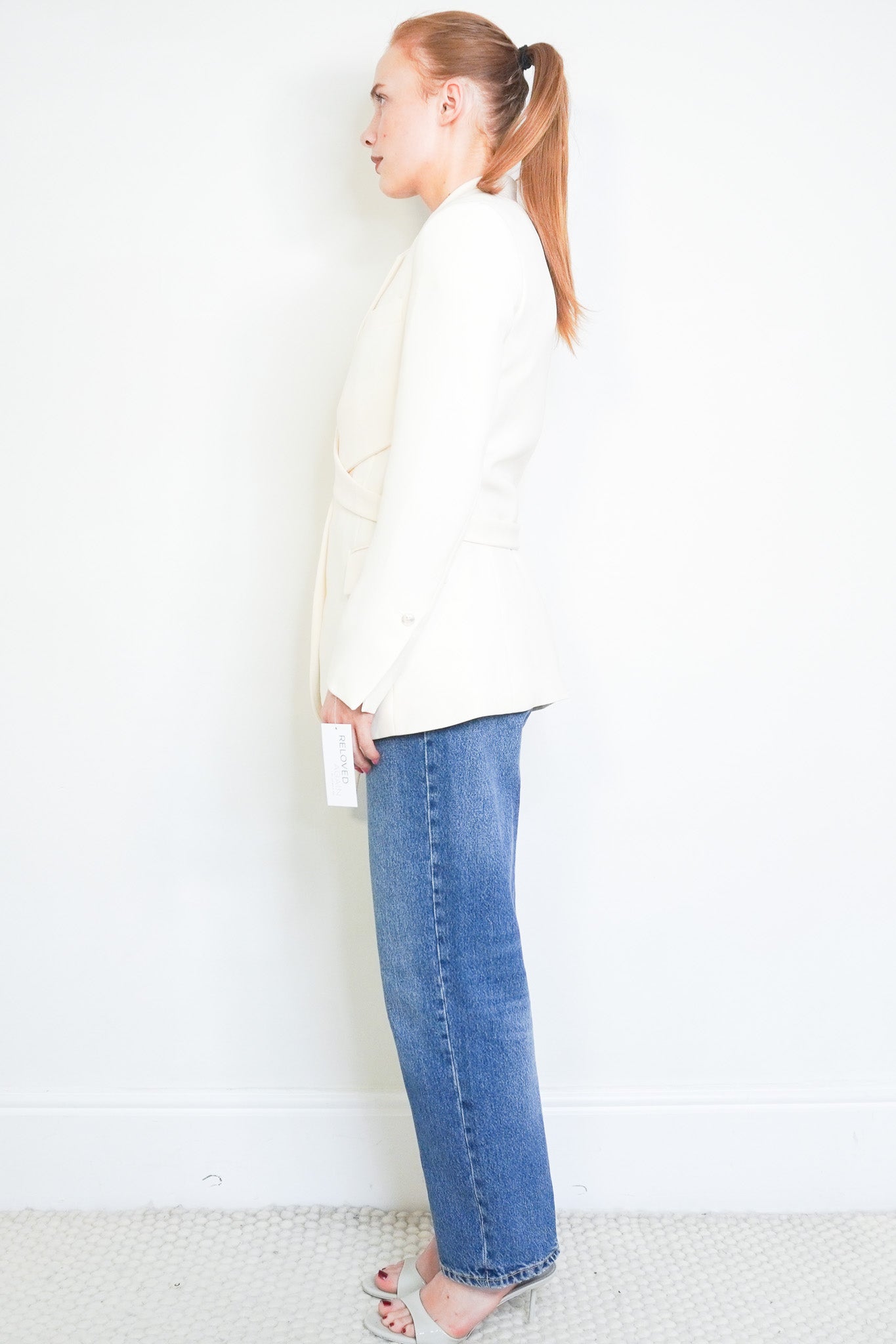 Side image of the Philip Lim Cream Wrap Jacket