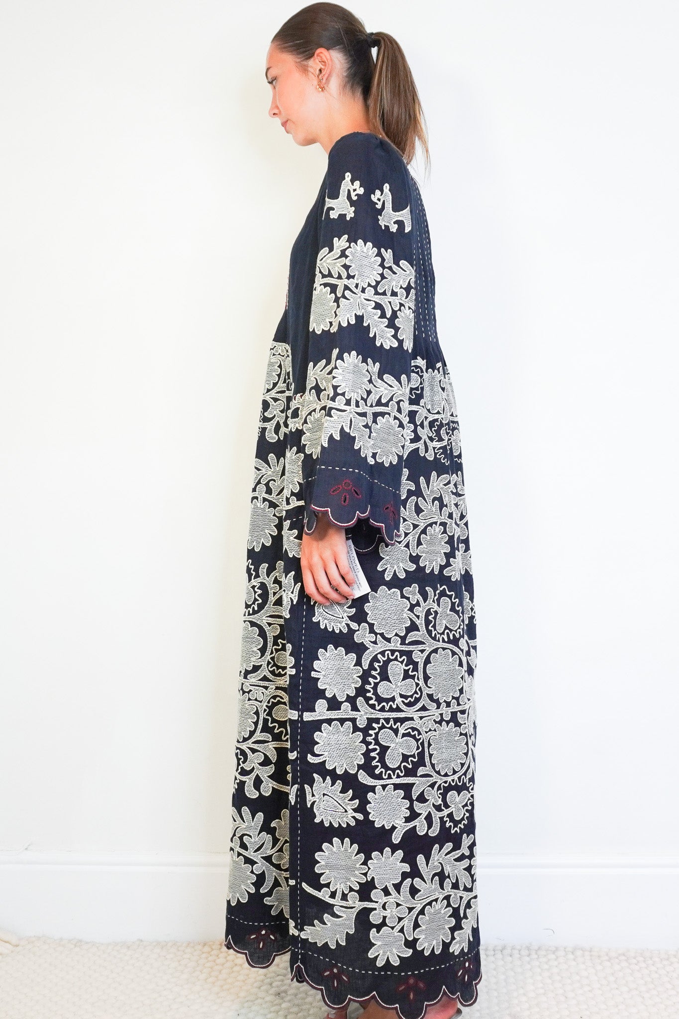 Vita Kin Navy Embroidered Dress (RRP £1600) | Authentic & Preloved - Reloved Again