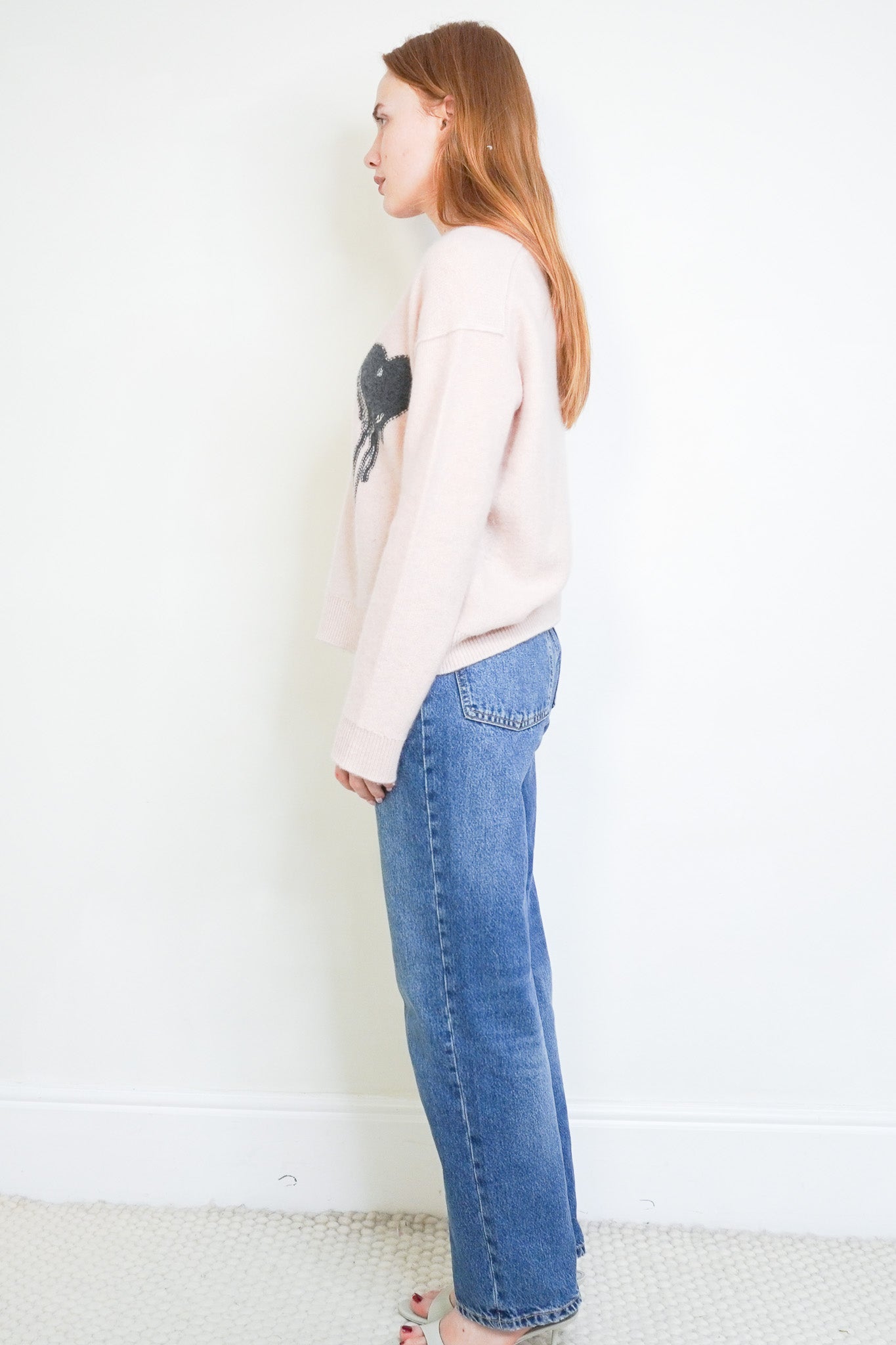 Side image of the Zadig and Voltaire Pink Mirkaz Flowing Hearts Cardigan