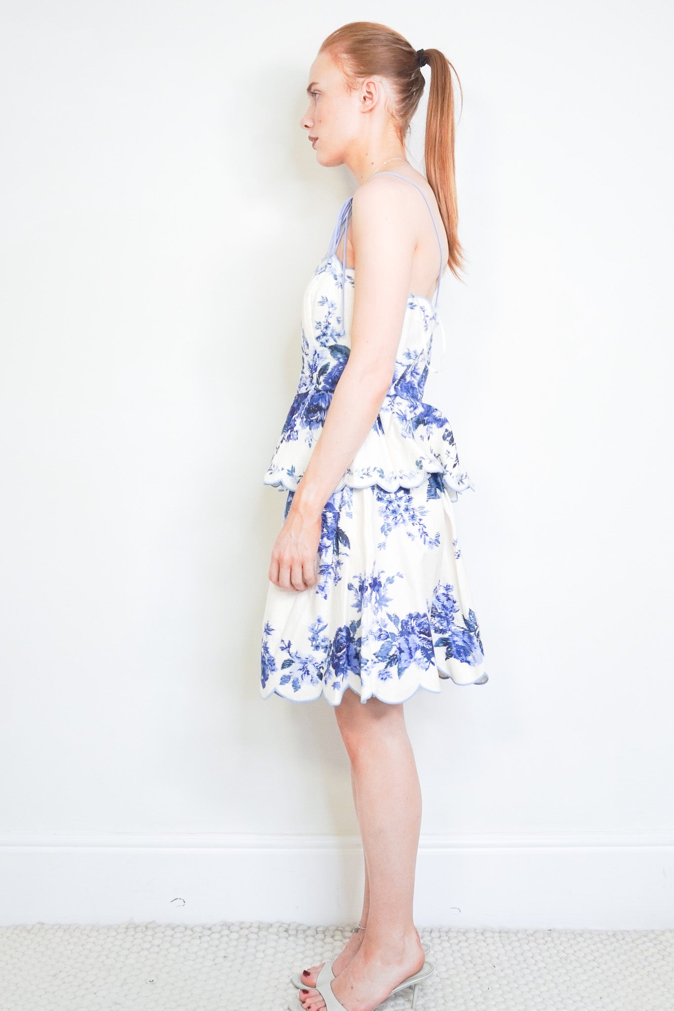  Side image of the Zimmermann Scalloped Top and Skirt Set
