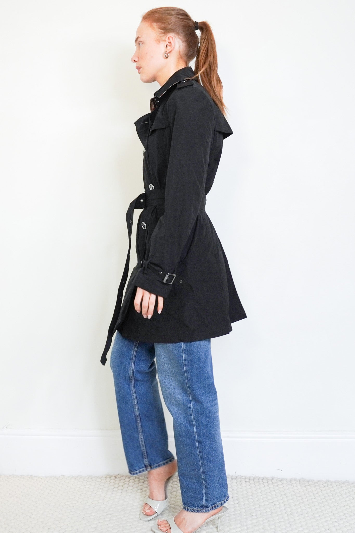 Burberry Brit Black Nova Check Trench Coat RRP £700 | Authentic Preloved - Reloved Again