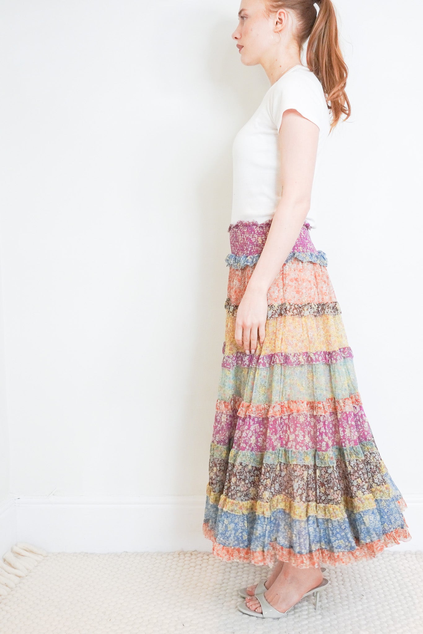 Side photo of the Zimmermann Silk Skirt 