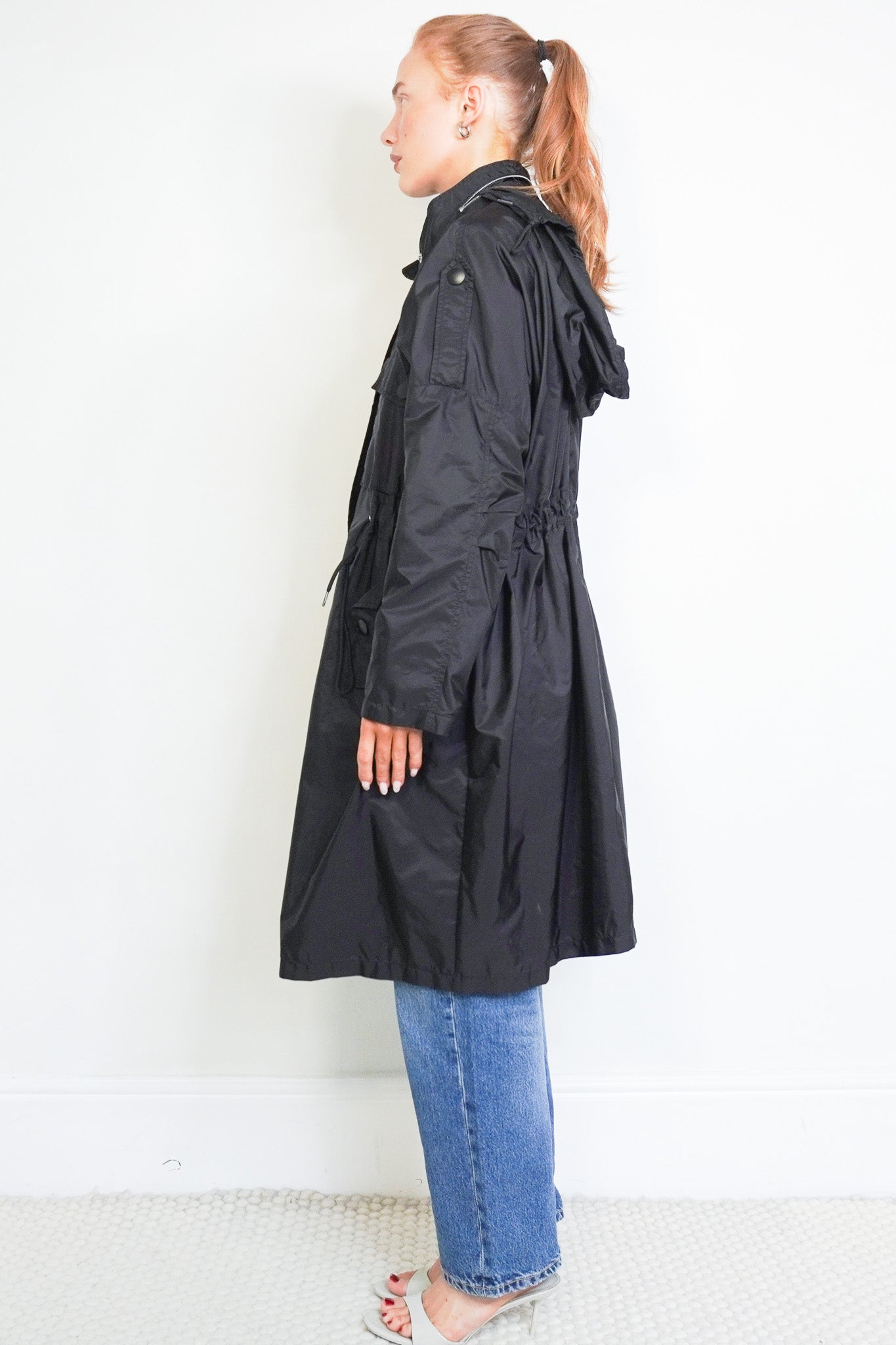 Prada Black Nylon Hooded Rain Jacket (RRP £1400) | Authentic Preloved - Reloved Again