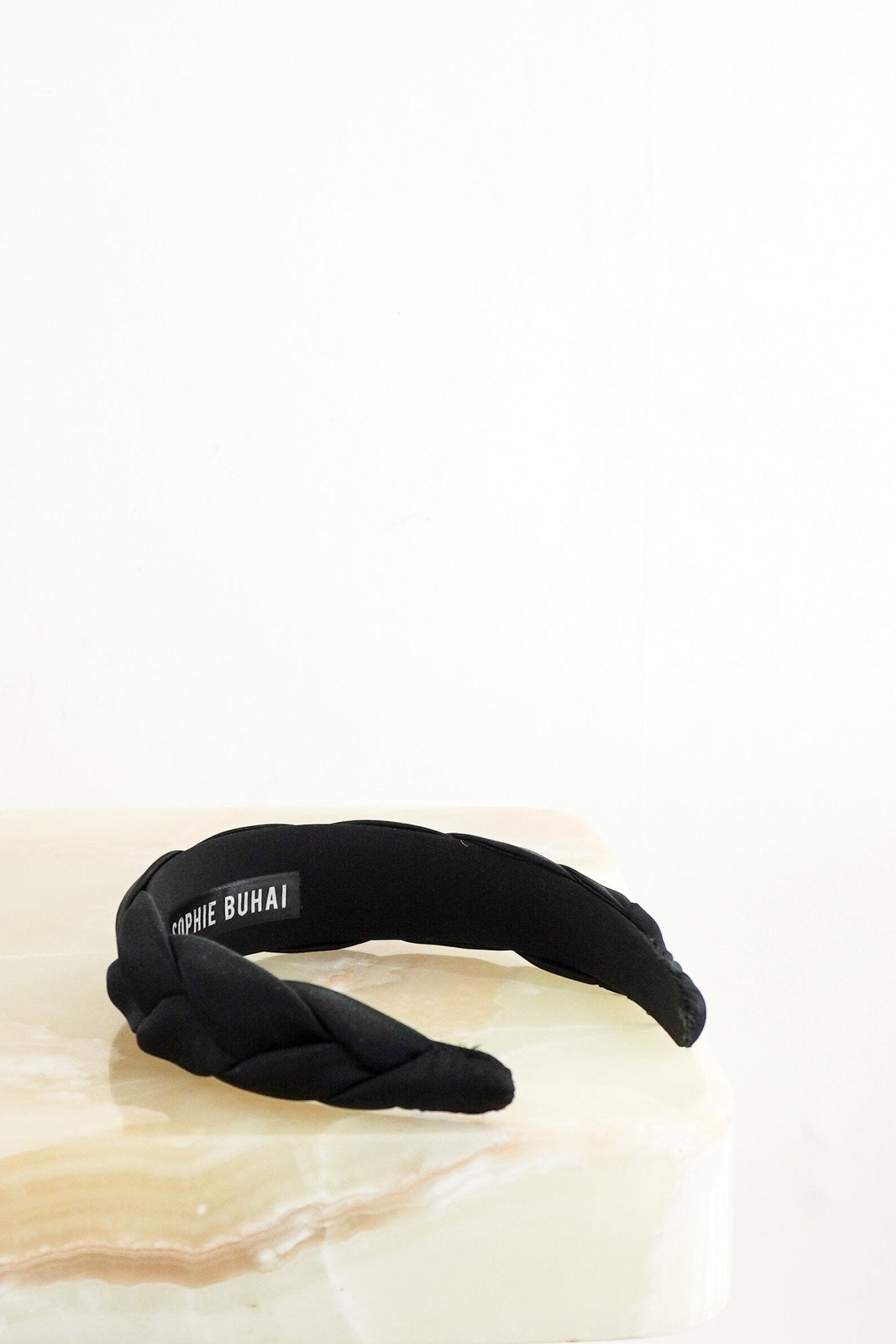 Sophie Buhai Twisted Black Satin Headband (RRP £250) | Authentic Preloved - Reloved Again