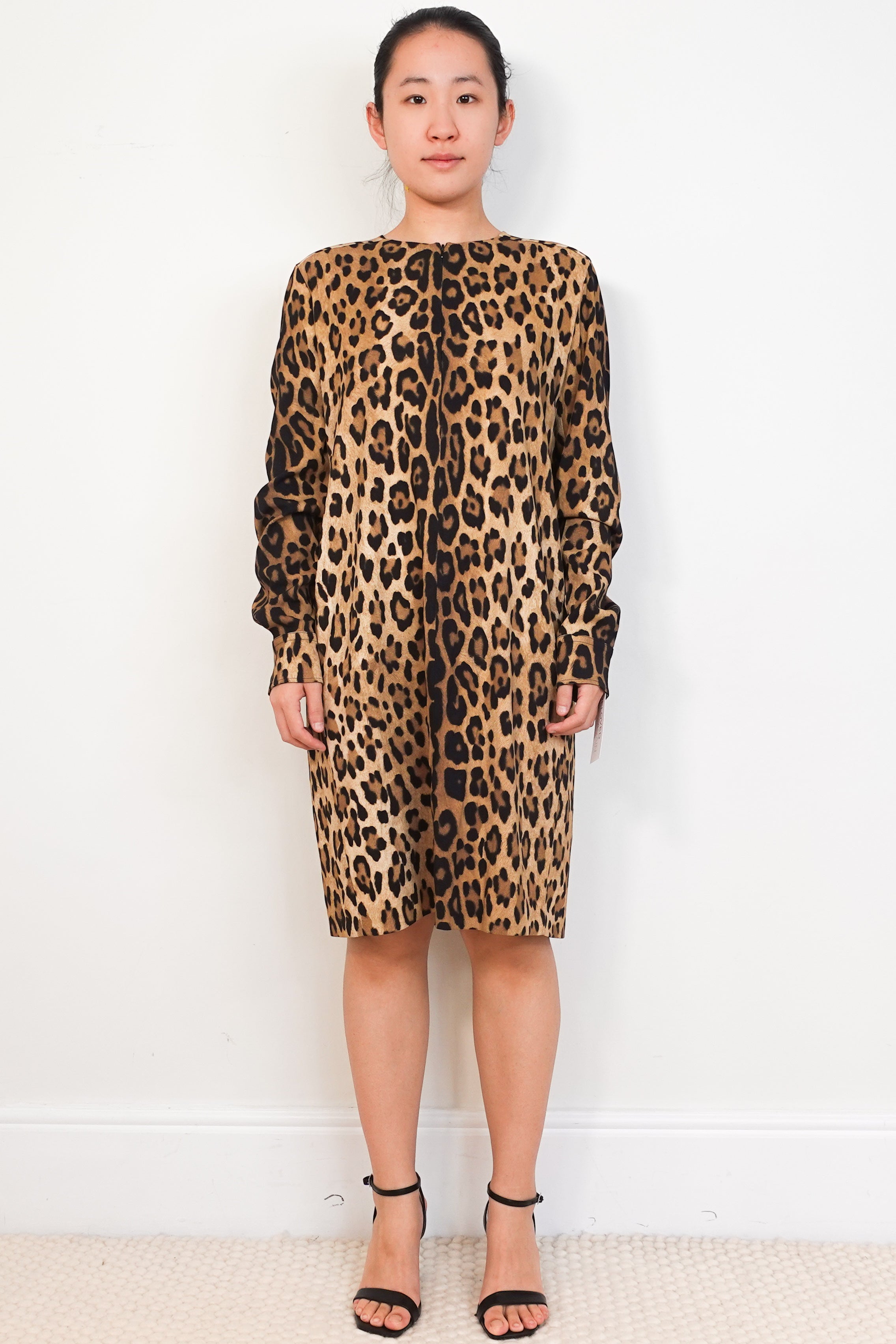 Sportmax-Defilé-Brown-Leopard-Print-Midi-Dress-front-picture-Chelsea-London