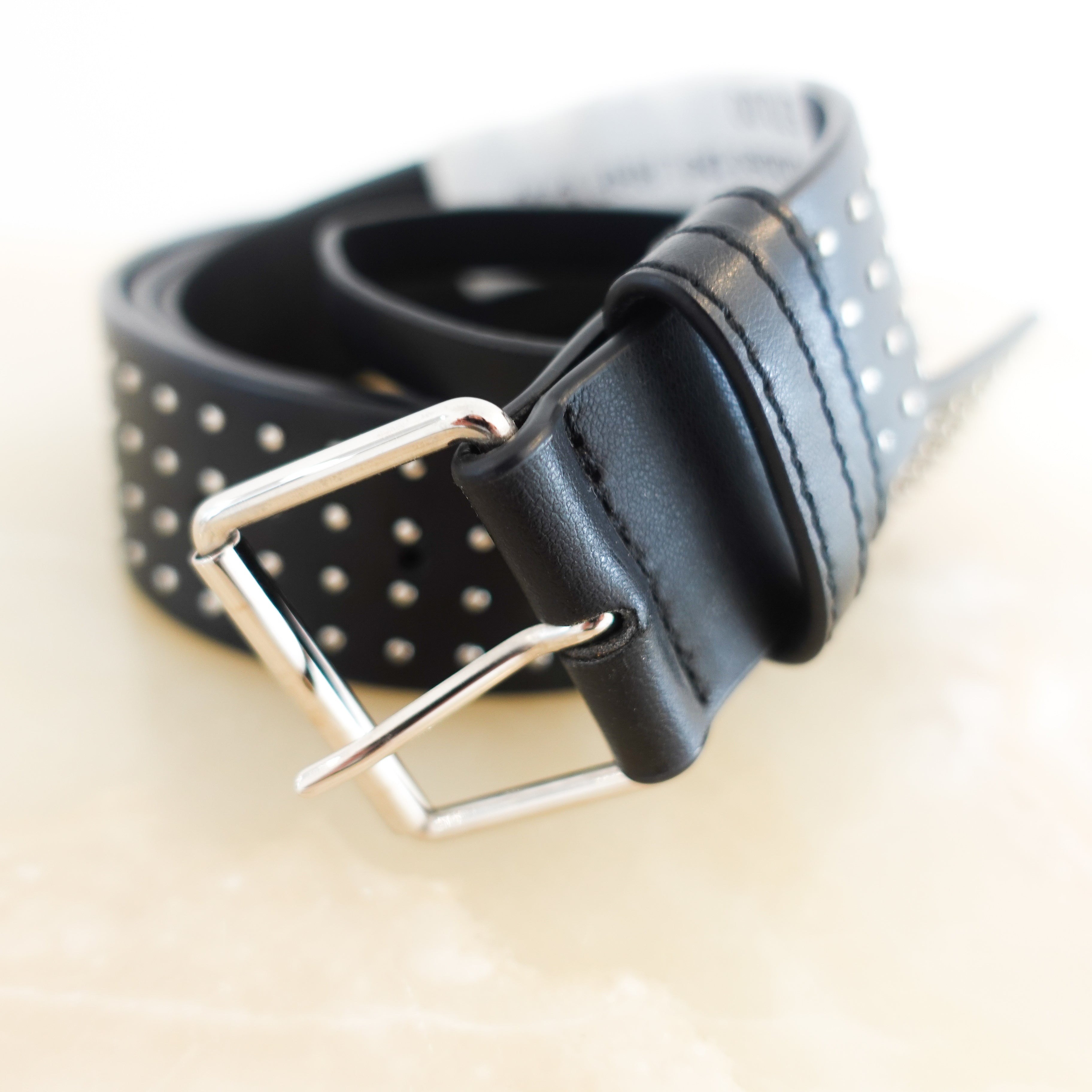 Stella-McCartney-Black-Silver-Studded-Belt-close-picture