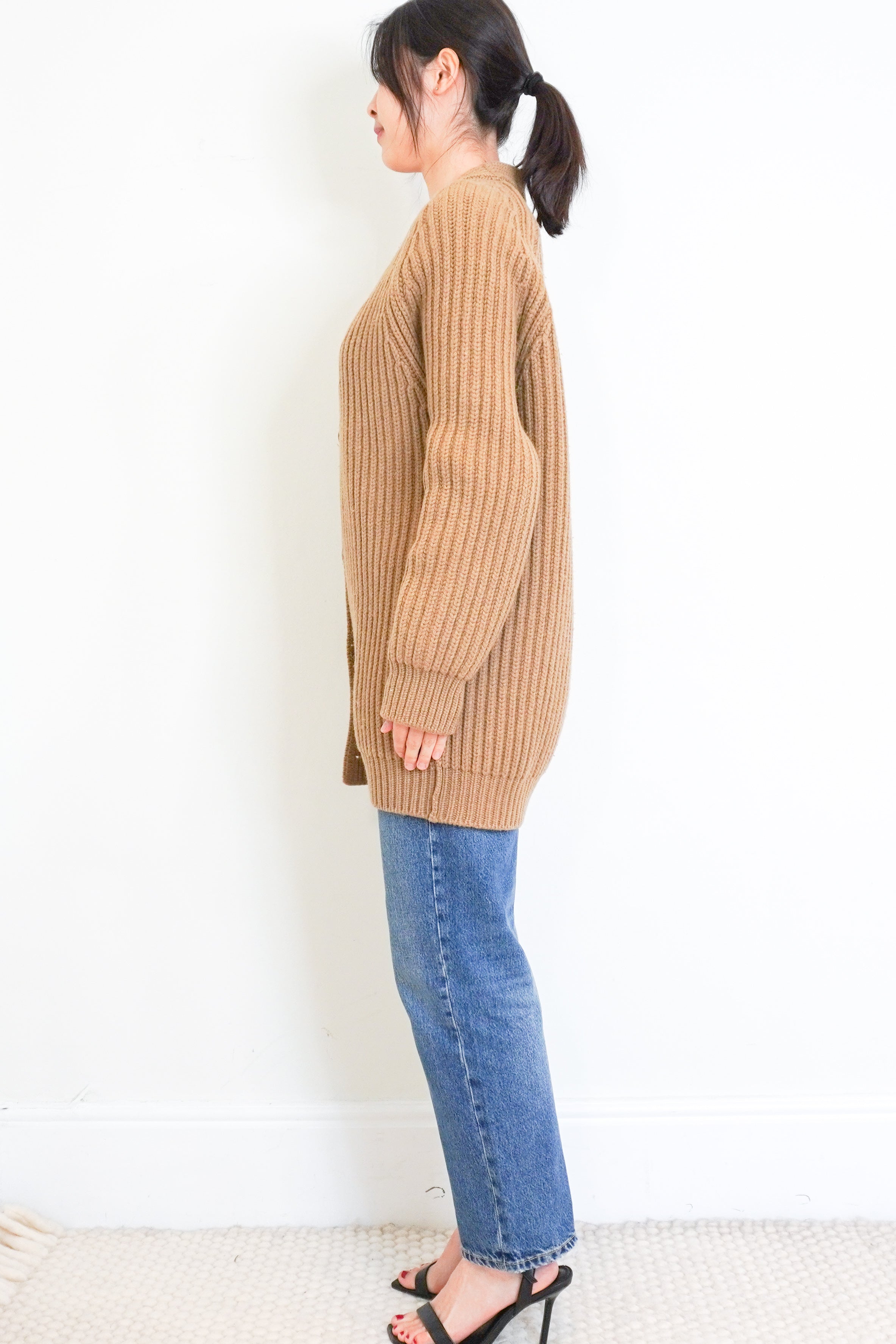 Stella-McCartney-Brown-Long-Cardigan-side-picture-Chelsea-London