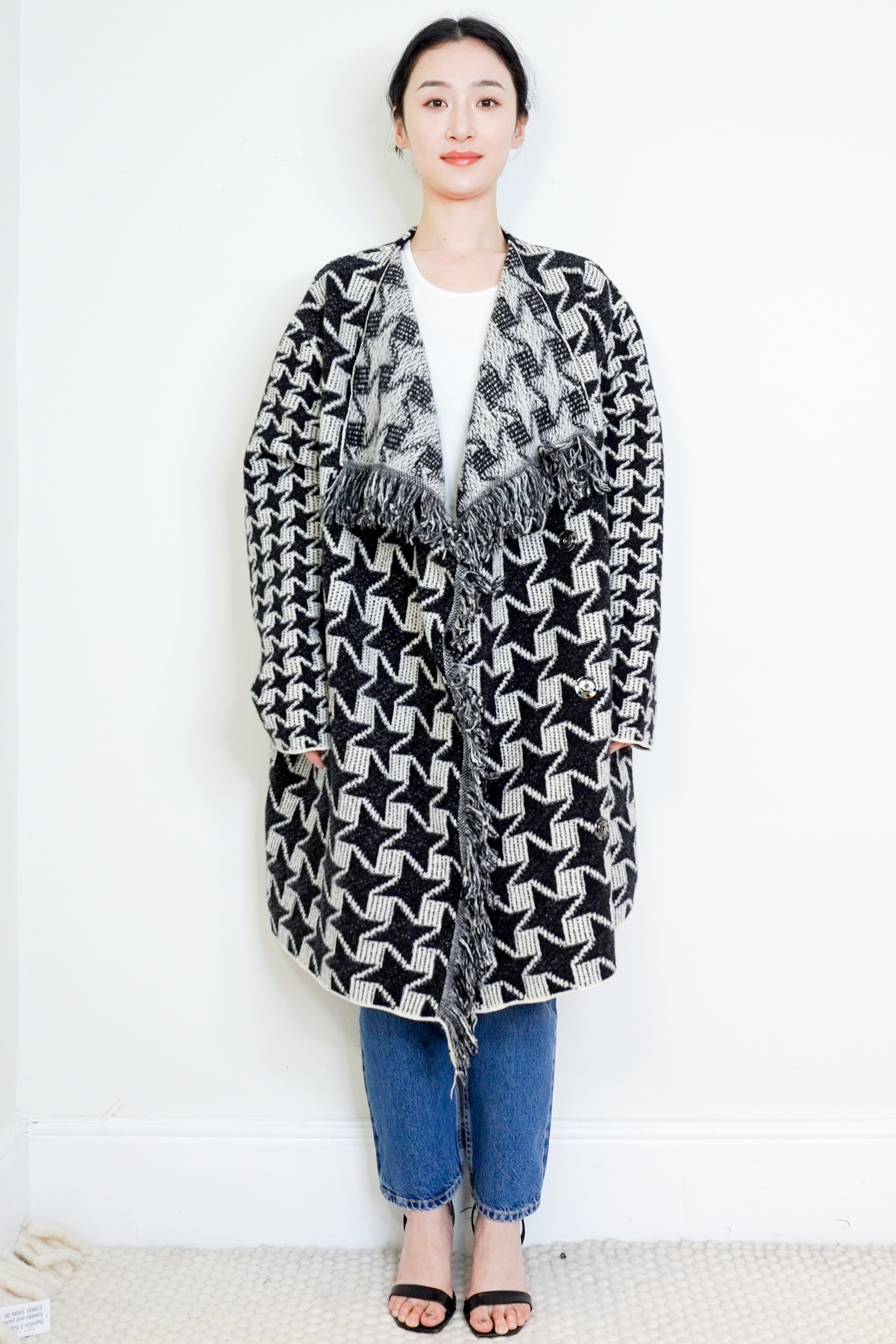 Stella-McCartney-Monochrome-Cardigan-Coat-front-picture-Chelsea-London