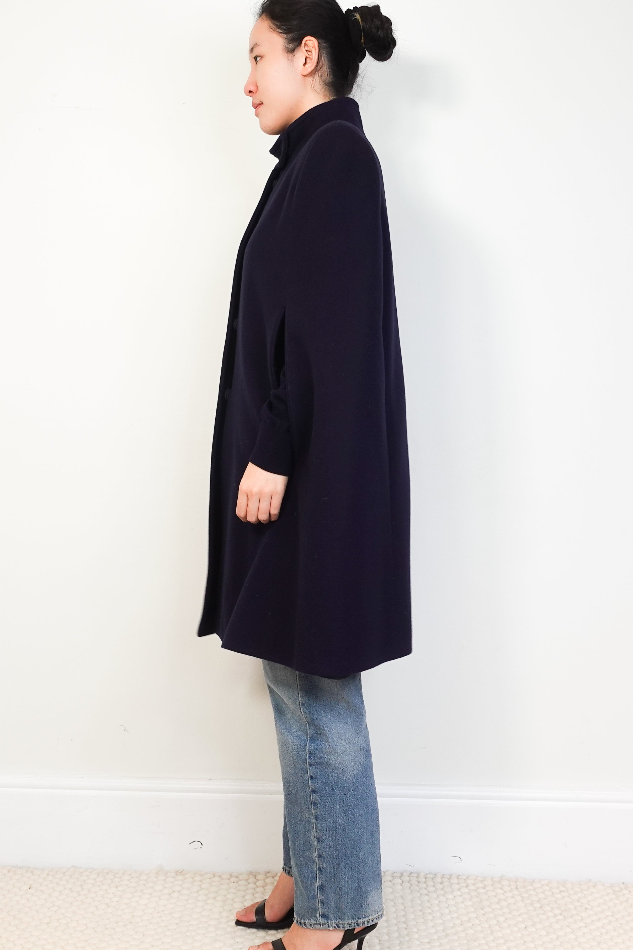 Stella-McCartney-Navy-Wool-Cape-authentic-Preloved-side-picture-chelsea-London 