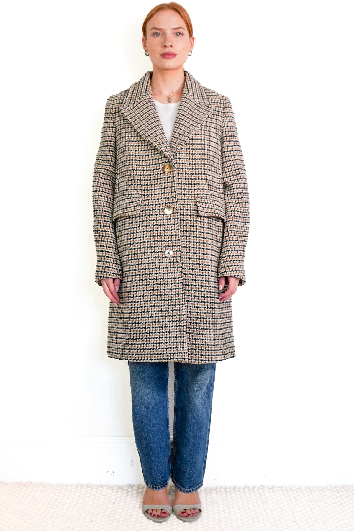 Stella McCartney Houndstooth Tweed Coat (RRP £1700) | Authentic Preloved - Reloved Again