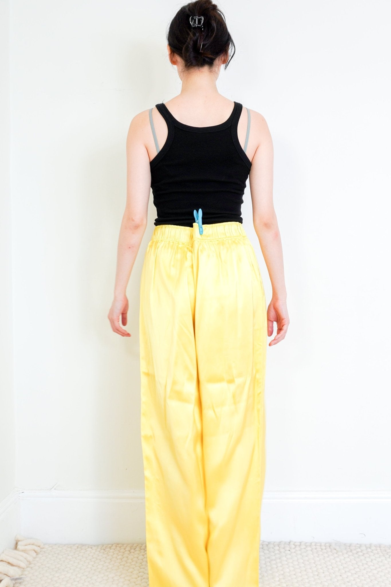 Stine Goya Yellow Quinn Heavy Satin Trousers RRP £200 | Authentic Preloved - Reloved Again