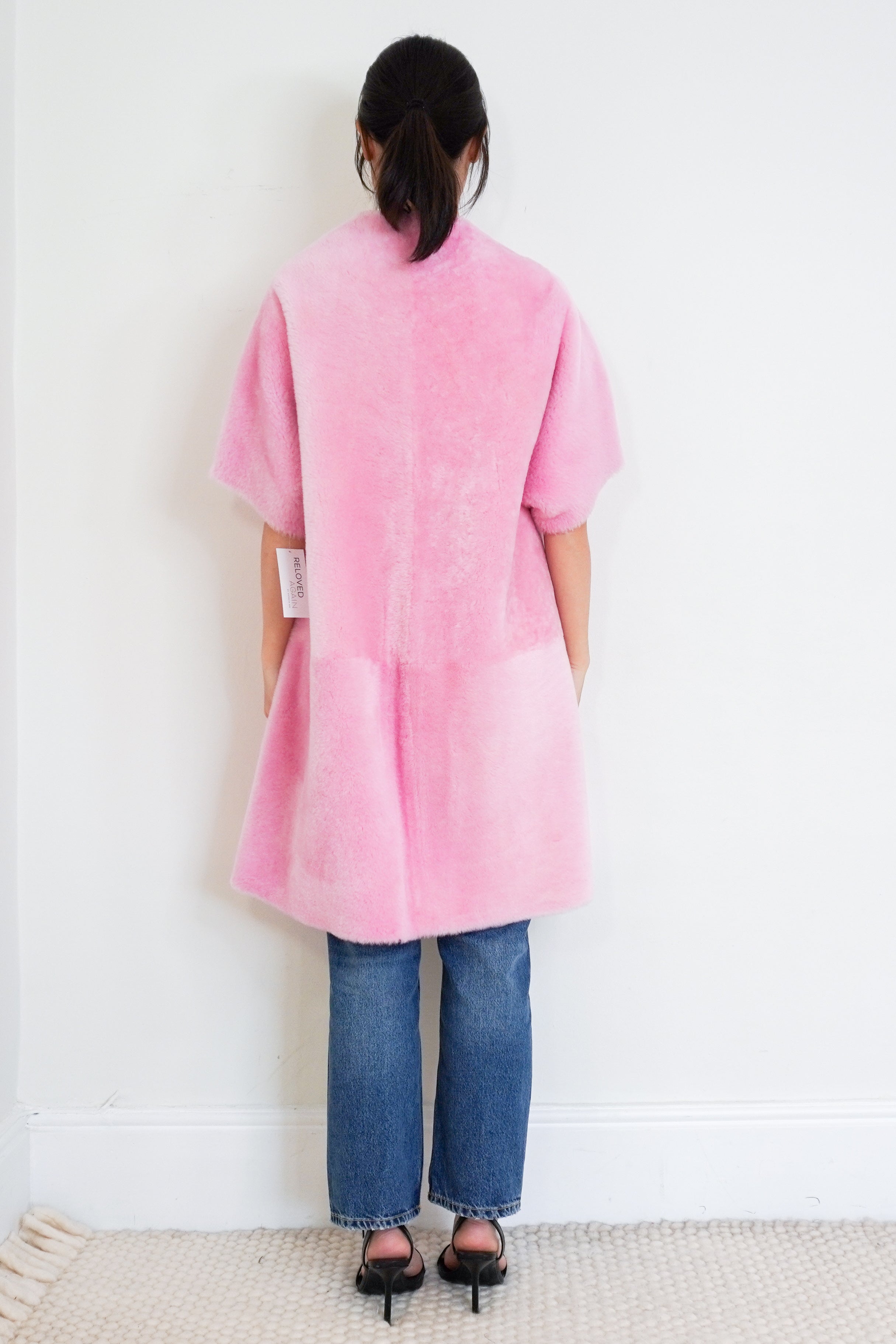 Stoned-&-Waisted-Pink-Shearling-Coat-back-picture-Chelsea-London