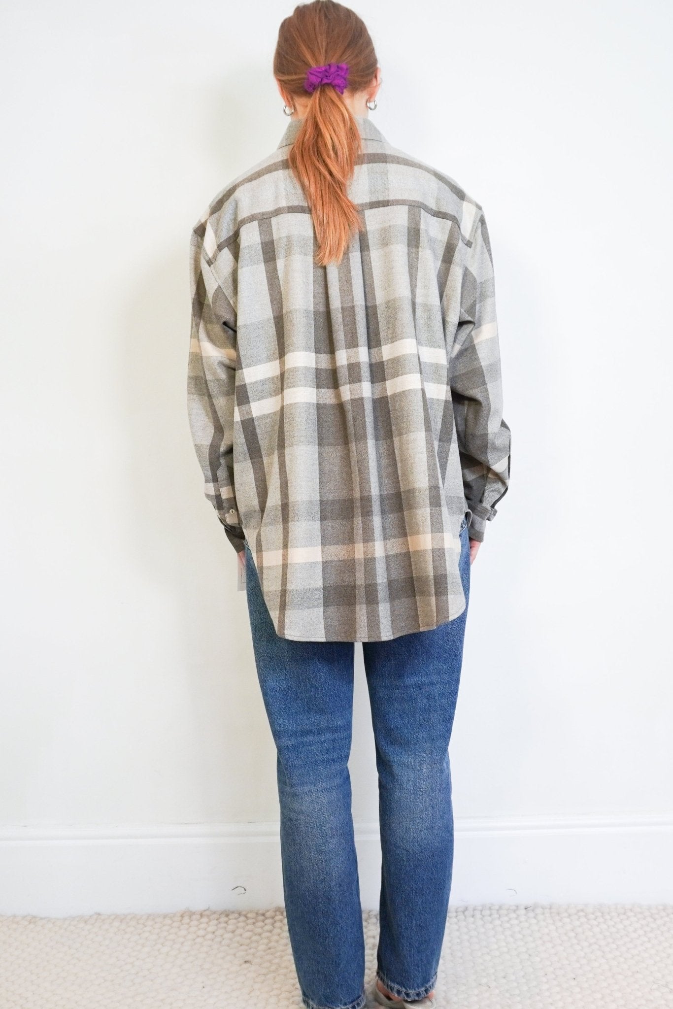 TOTEME Novella Checked Flannel Shirt back photo chelsea london