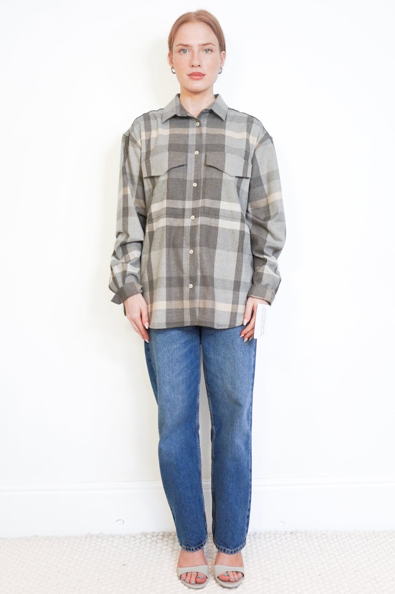 TOTEME Novella Checked Flannel Shirt front photo chelsea london