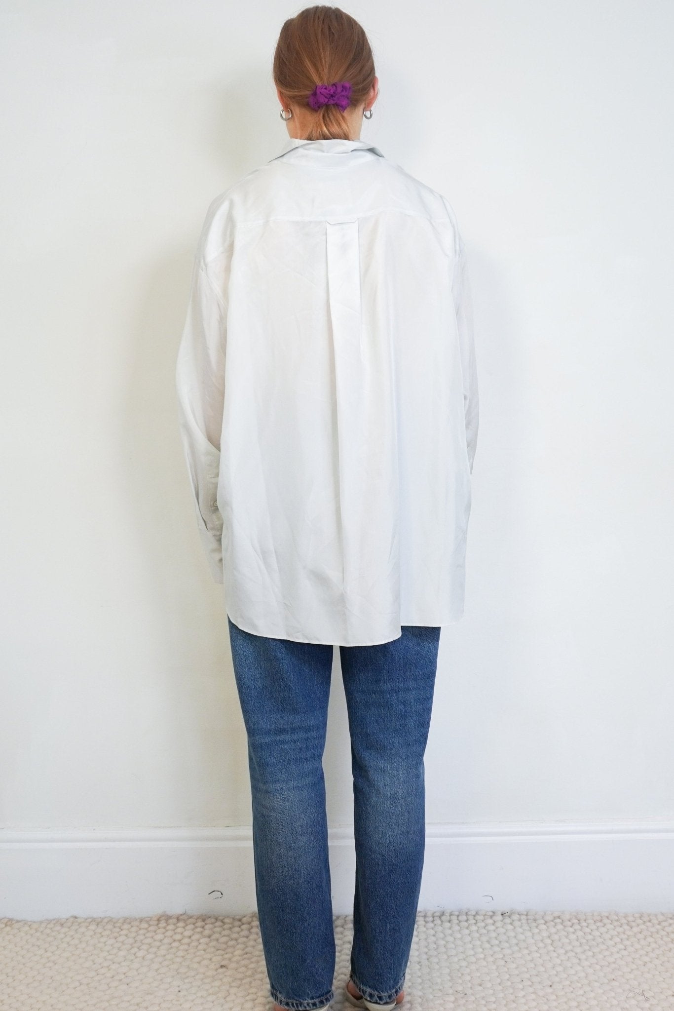 TWP Pale Blue Silk Oversized Shirt (RRP £300) | Authentic Preloved - Reloved Again