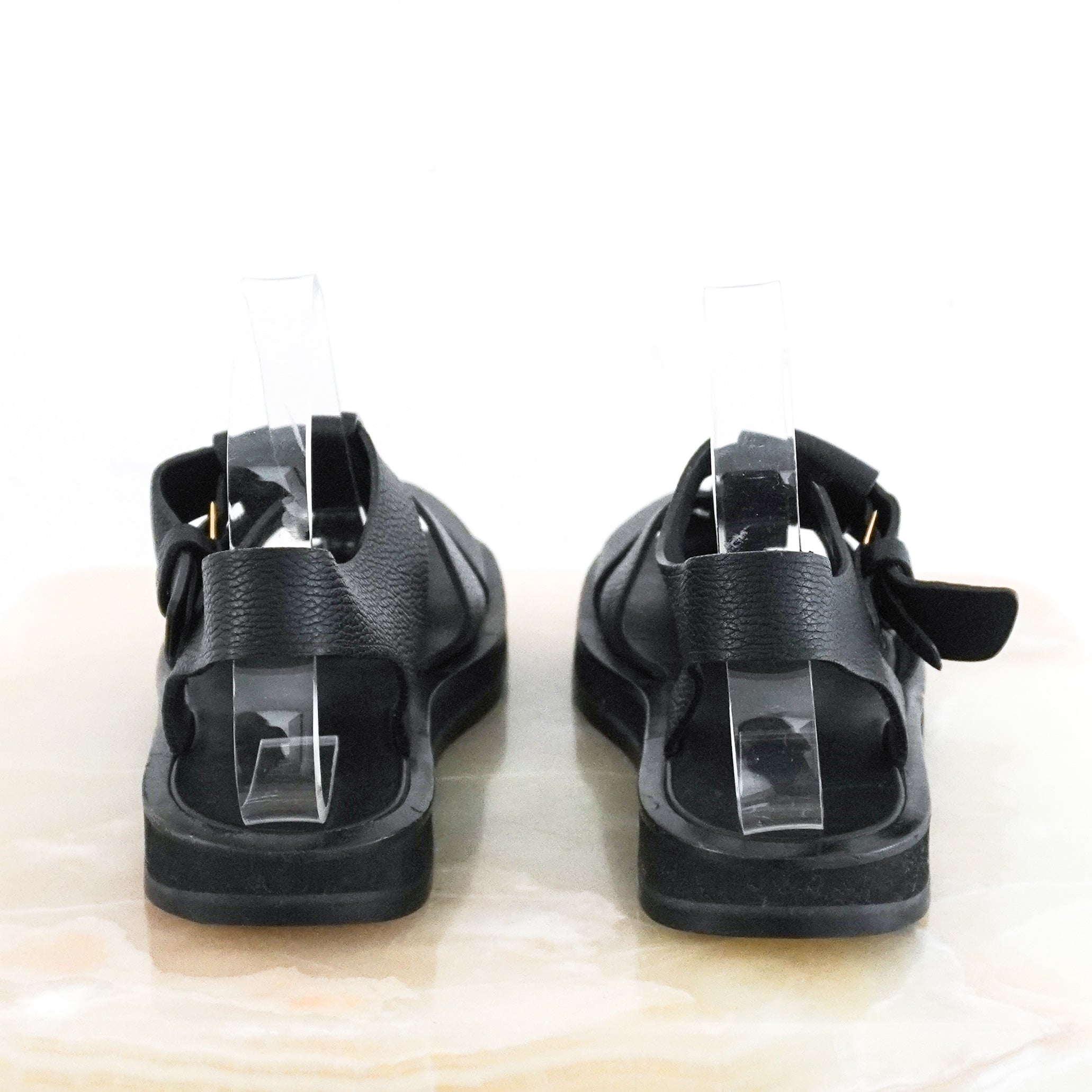 The-Row-Black-Fisherman-Sandals-back-picture-Chelsea-London