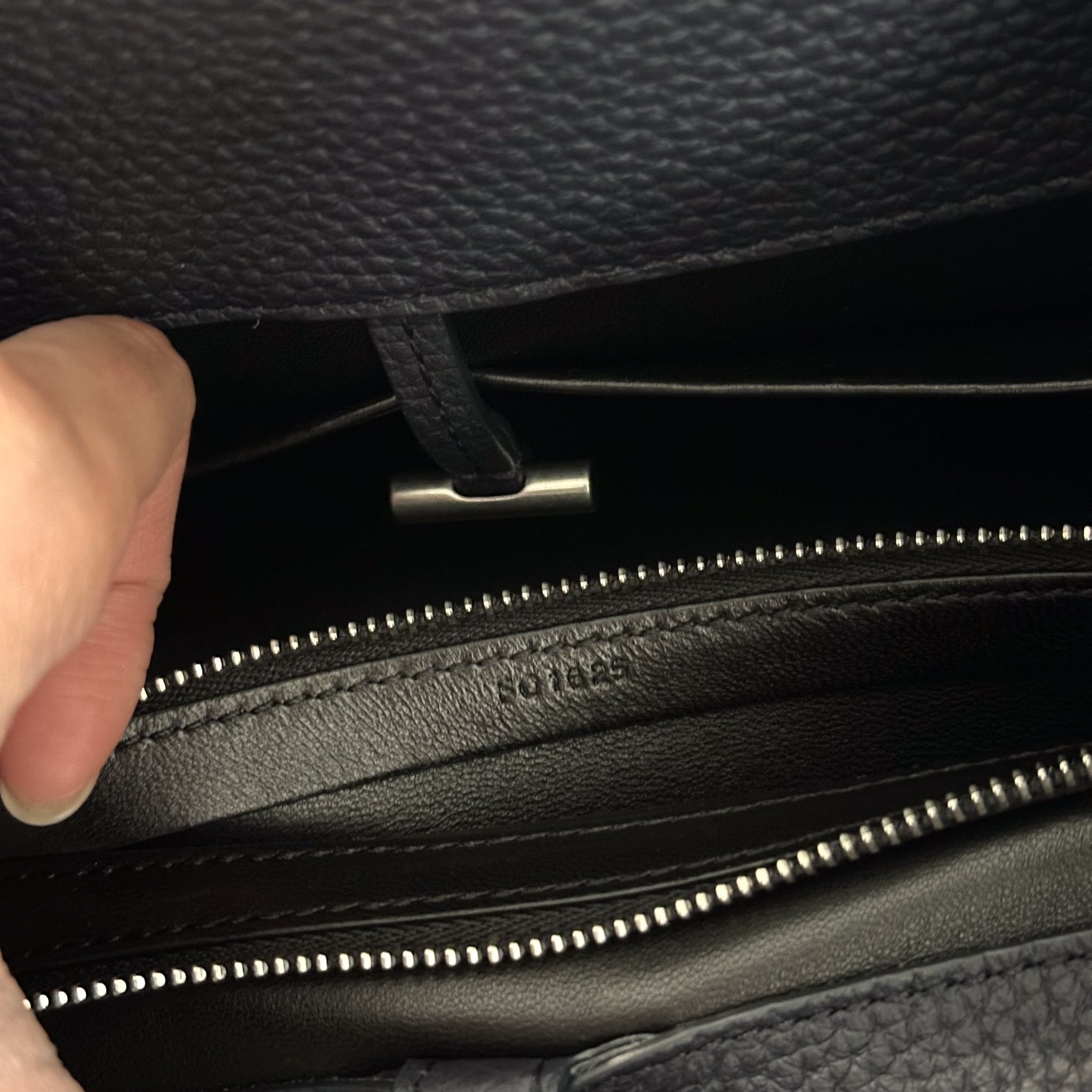 The Row Margaux 12 Marine Shoulder Bag RRP £4540 | Authentic Preloved - Reloved Again