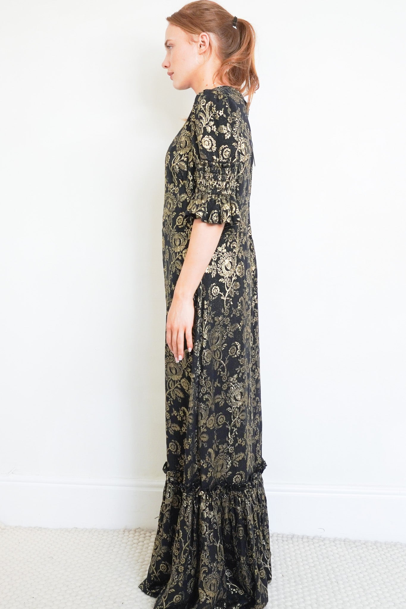 The Vampire's Wife Black and Gold Floral Dress RRP £1,000 | Authentic Preloved - Reloved Again