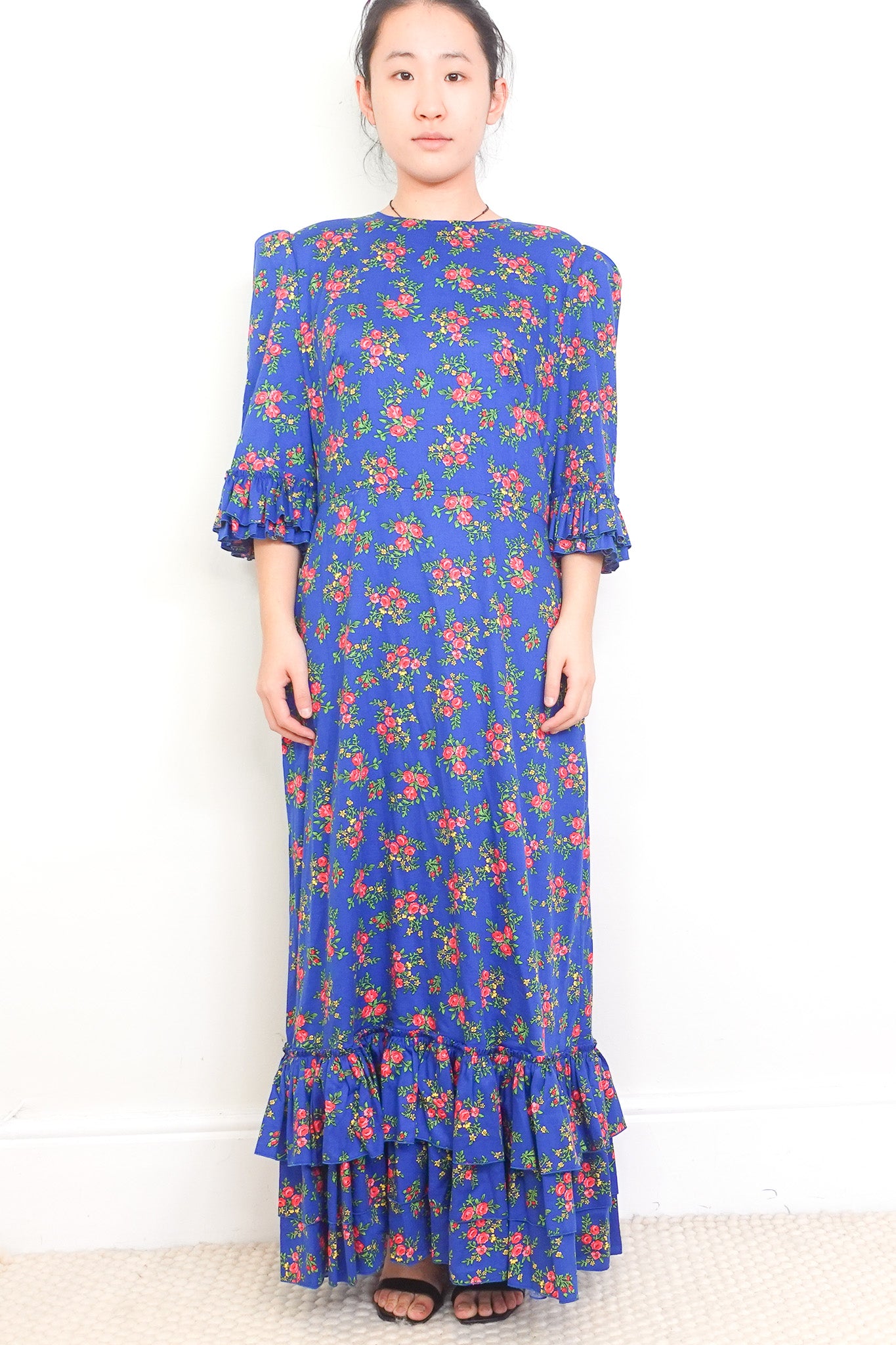 The-Vampire's-Wife Blue-Floral-Dress-front-picture-chelsea-london