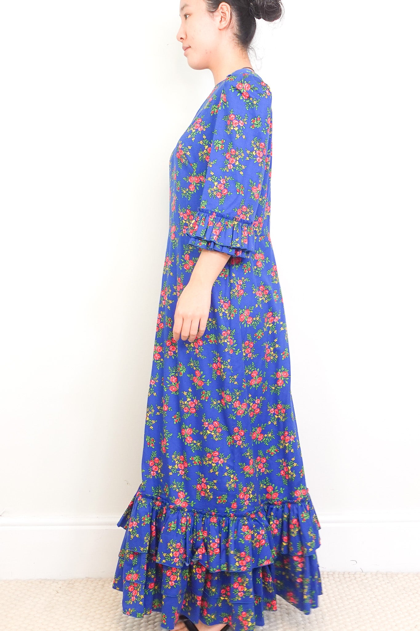 The-Vampire's-Wife Blue-Floral-Dress-side-picture-chelsea-london