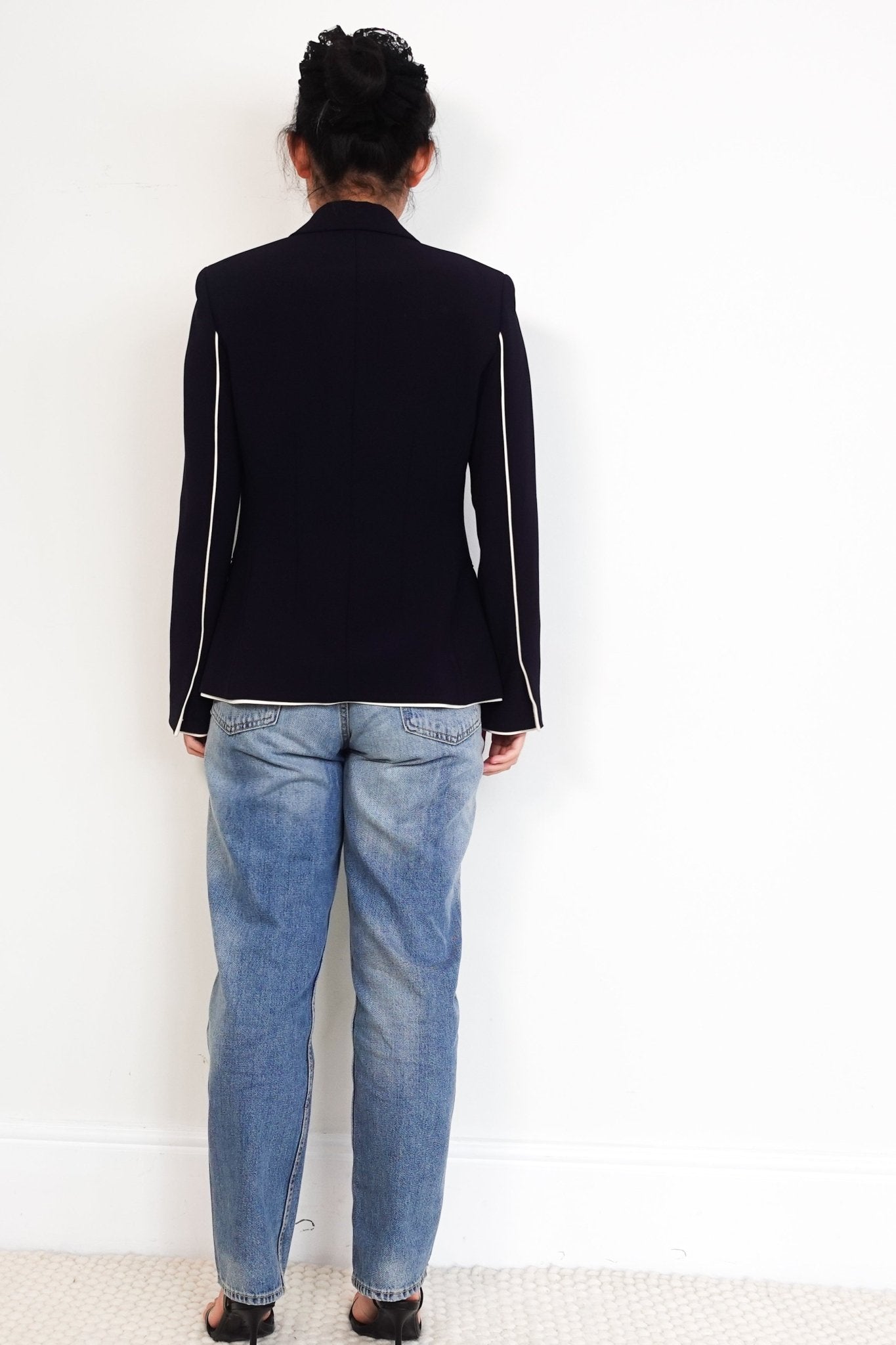 Theory Navy and Cream Lined Blazer Jacket RRP £500 | Authentic Preloved - Reloved Again