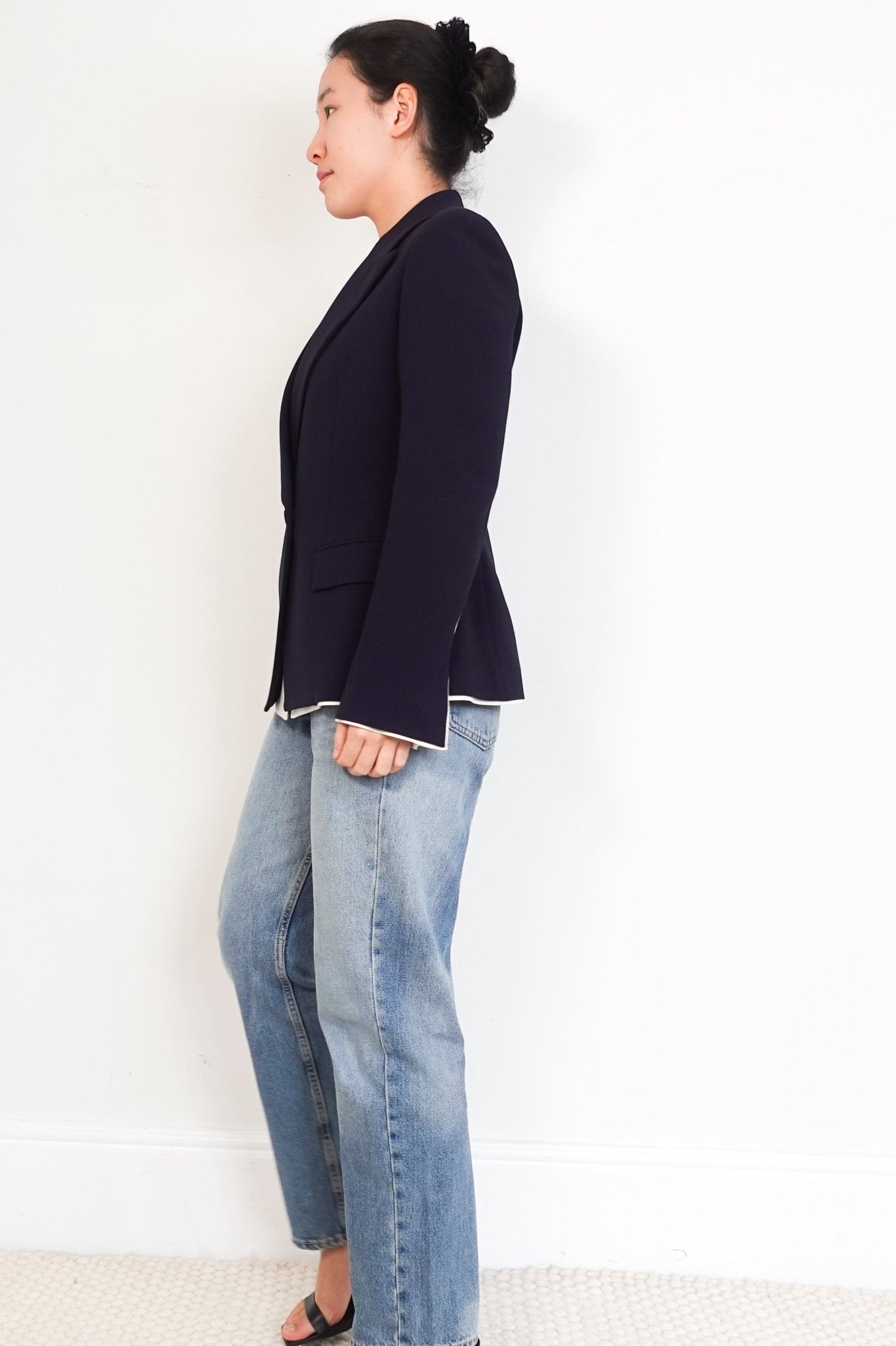 Theory Navy and Cream Lined Blazer Jacket RRP £500 | Authentic Preloved - Reloved Again