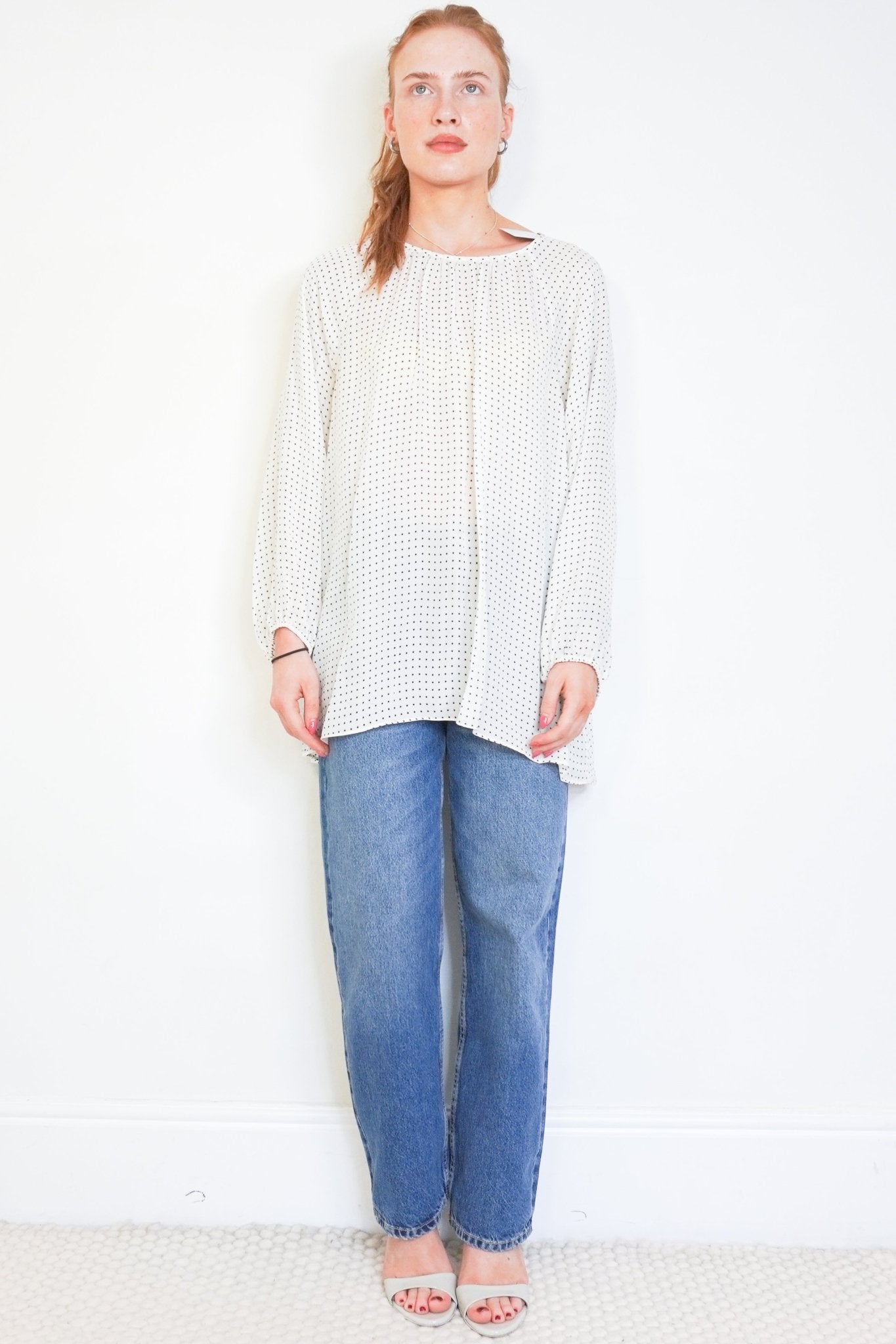 Tibi Ivory Silk Micro Star Print Blouse (RRP £300) | Authentic Preloved - Reloved Again