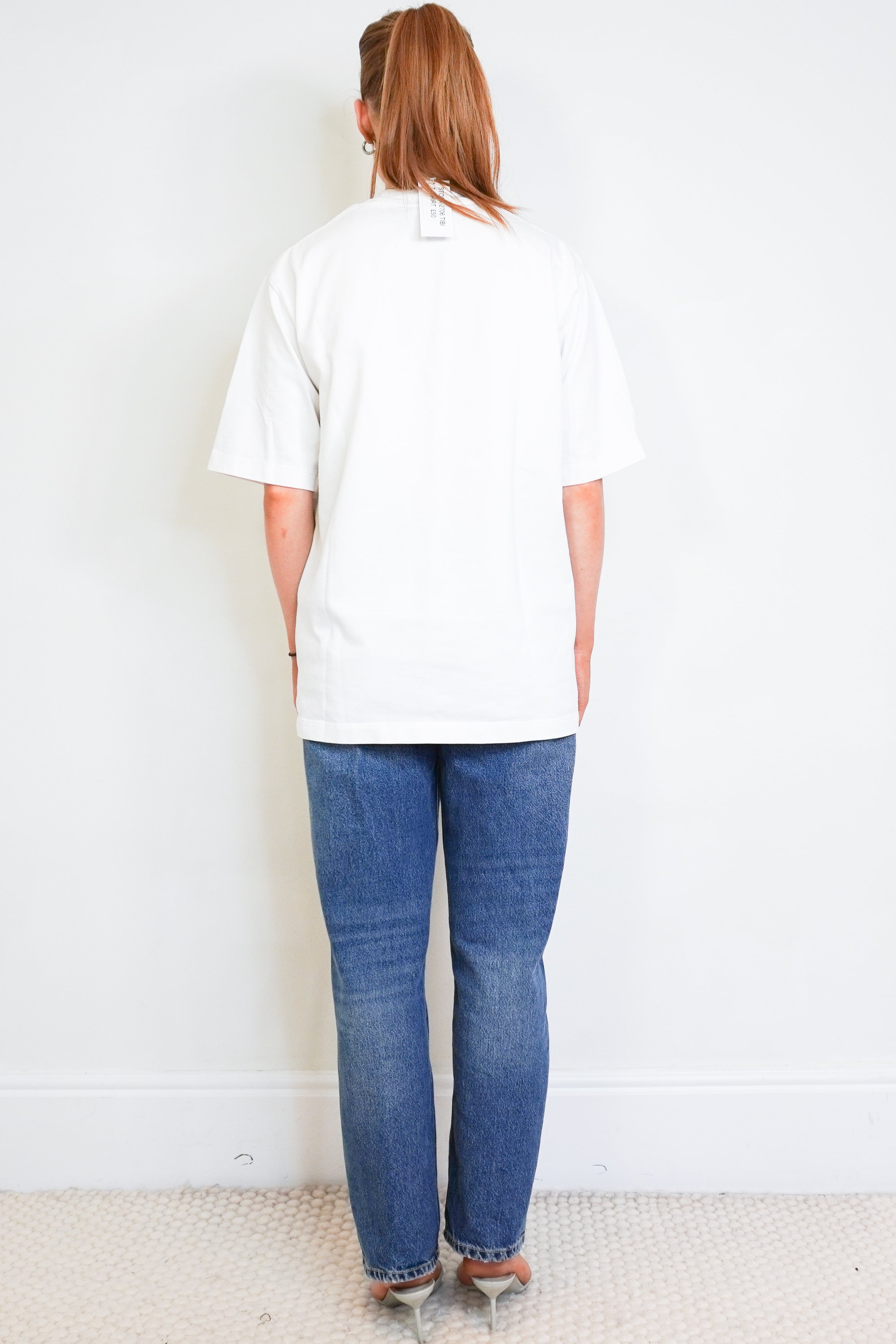 Tibi White Cotton Oversized T-Shirt back photo chelsea london