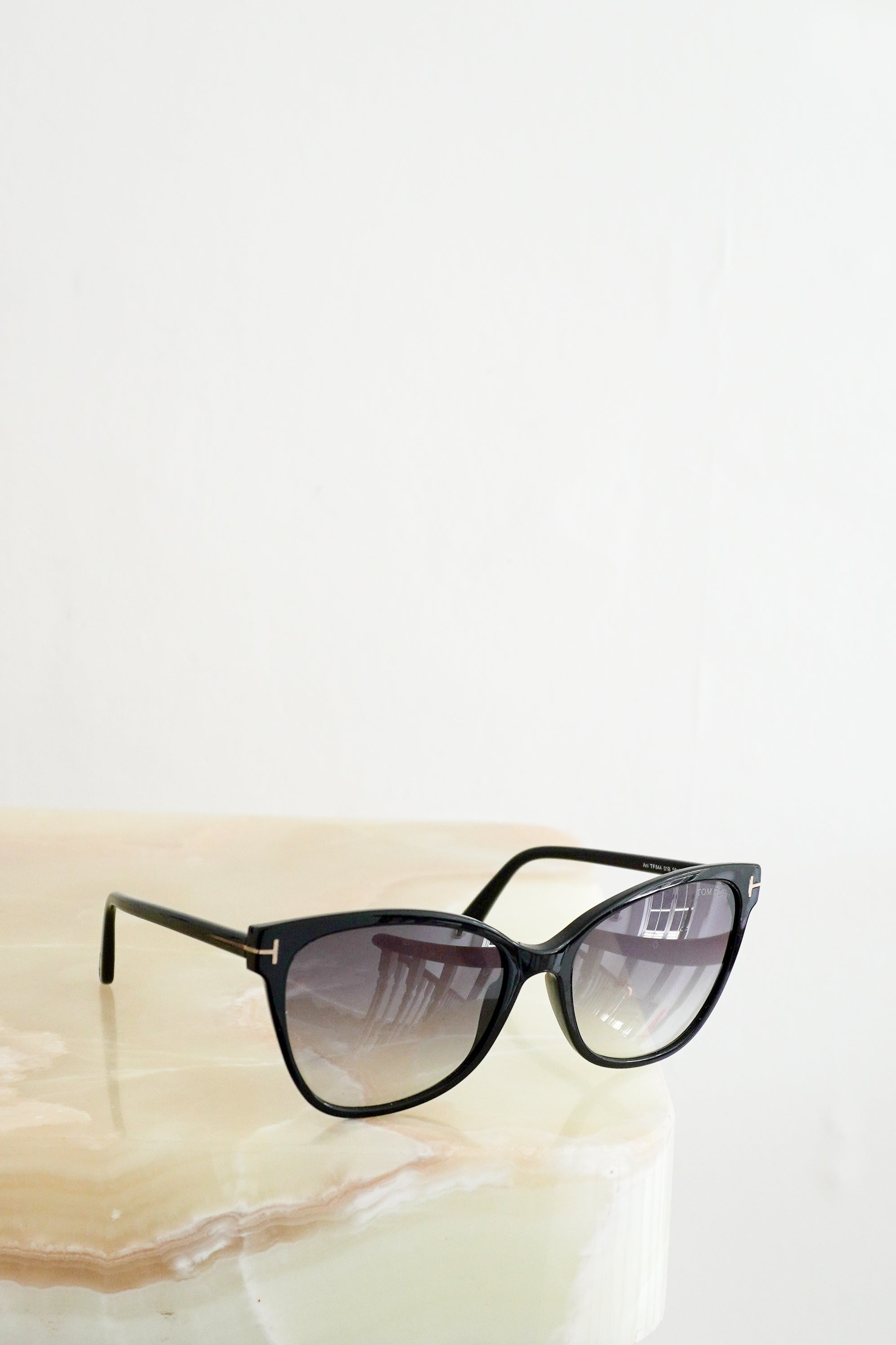Tom Ford Ani TF844 Black Cat-Eye Sunglasses front photo chelsea london