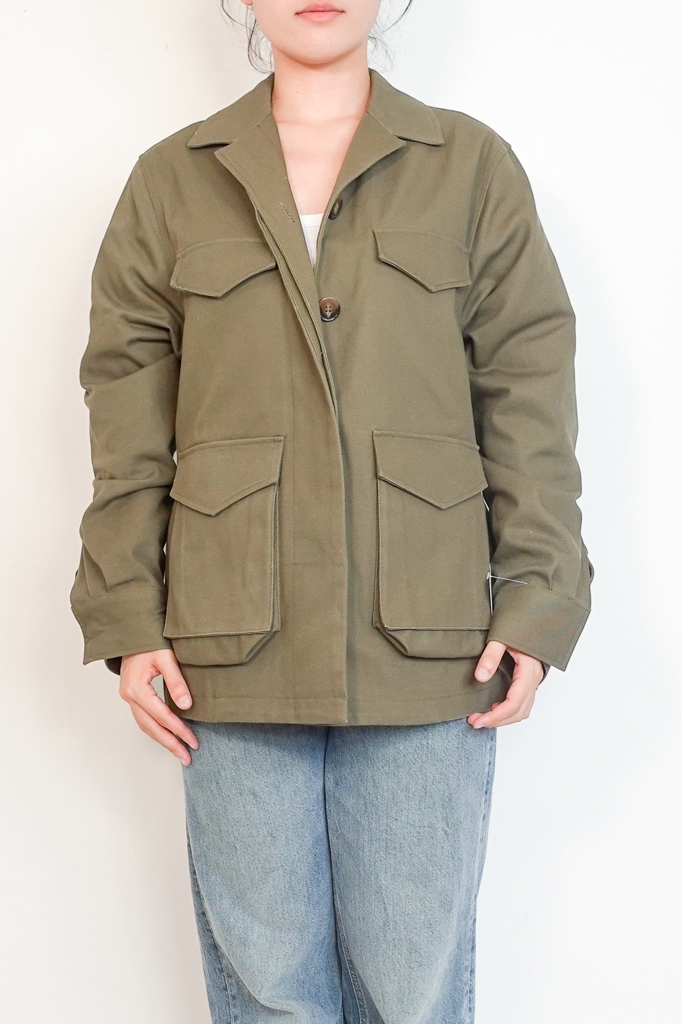 Toteme-Army-Button-Front-Khaki-Jacket-first-photo
