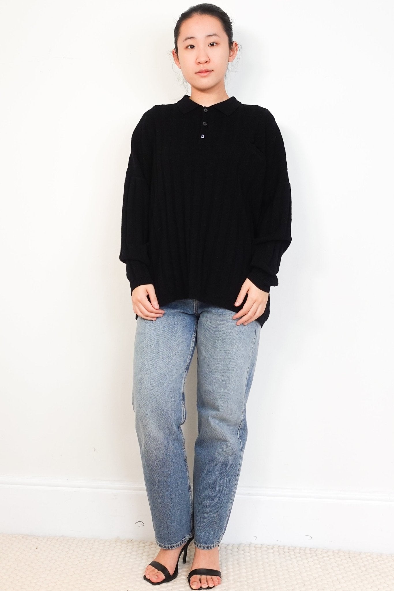 Toteme Black Polo Knit Pocket Jumper RRP £400 | Authentic Preloved - Reloved Again