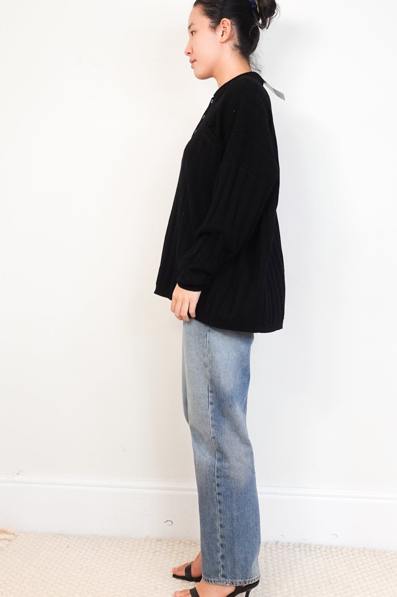 Toteme Black Polo Knit Pocket Jumper RRP £400 | Authentic Preloved - Reloved Again