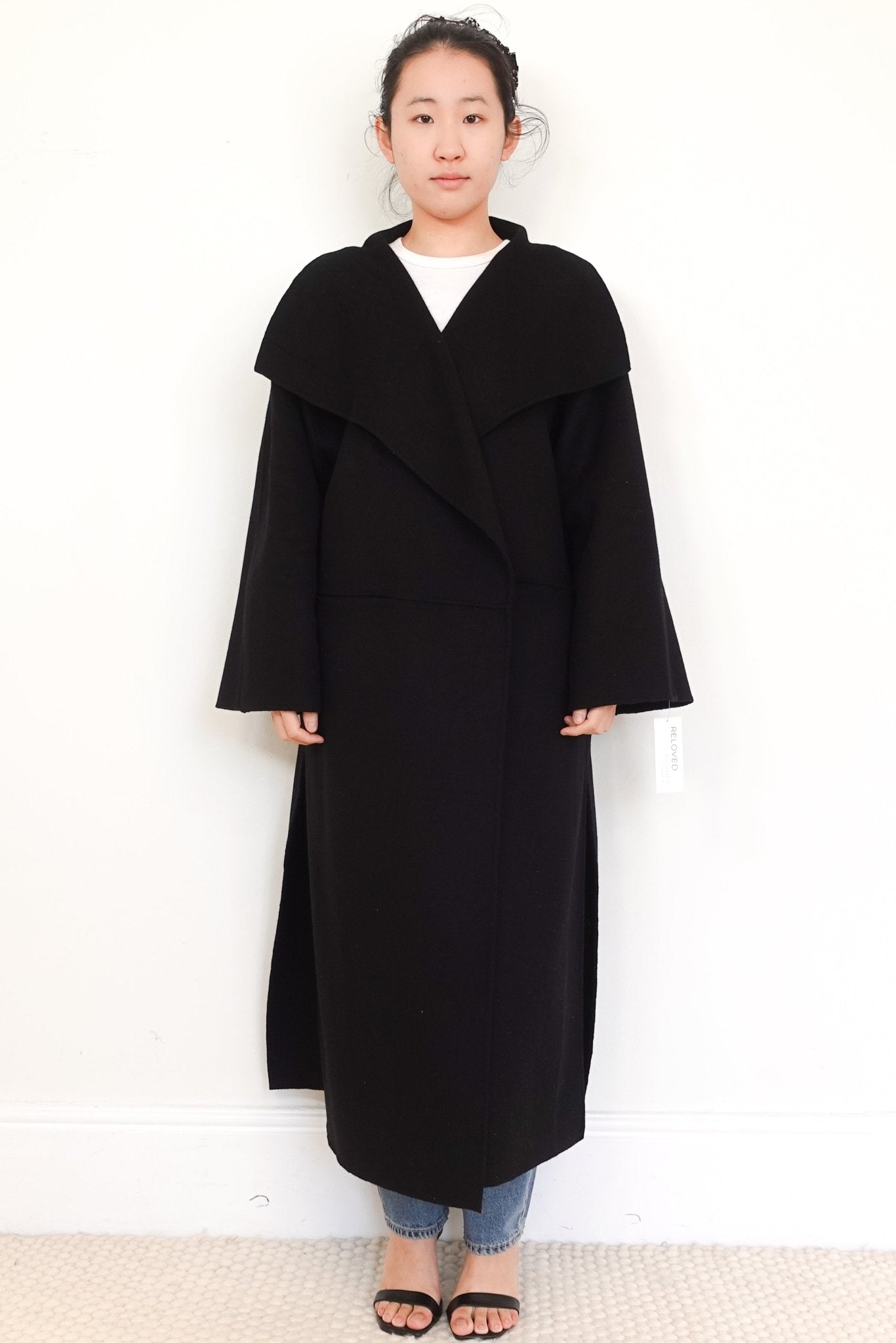 Toteme Black Signature Cashmere Wool Coat RRP £1100 Authentic Prelov