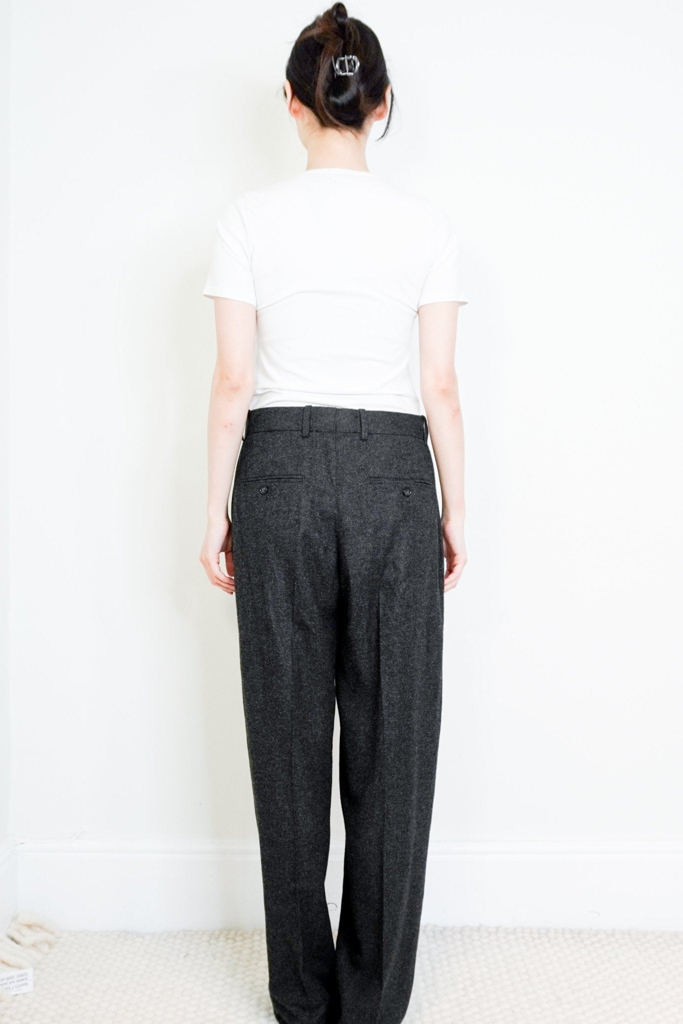 CURRENT SEASON Toteme Charcoal Melange Flannel Trousers RRP £420 | Authentic Preloved - Reloved Again